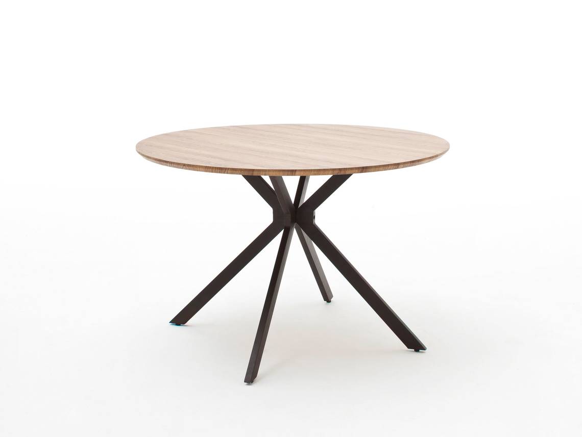 FREGOLA Esstisch 120 cm, Material MDF, wildeichefarbig ASCON Esstisch XL Ausziehtisch rund 120165 cm, Material