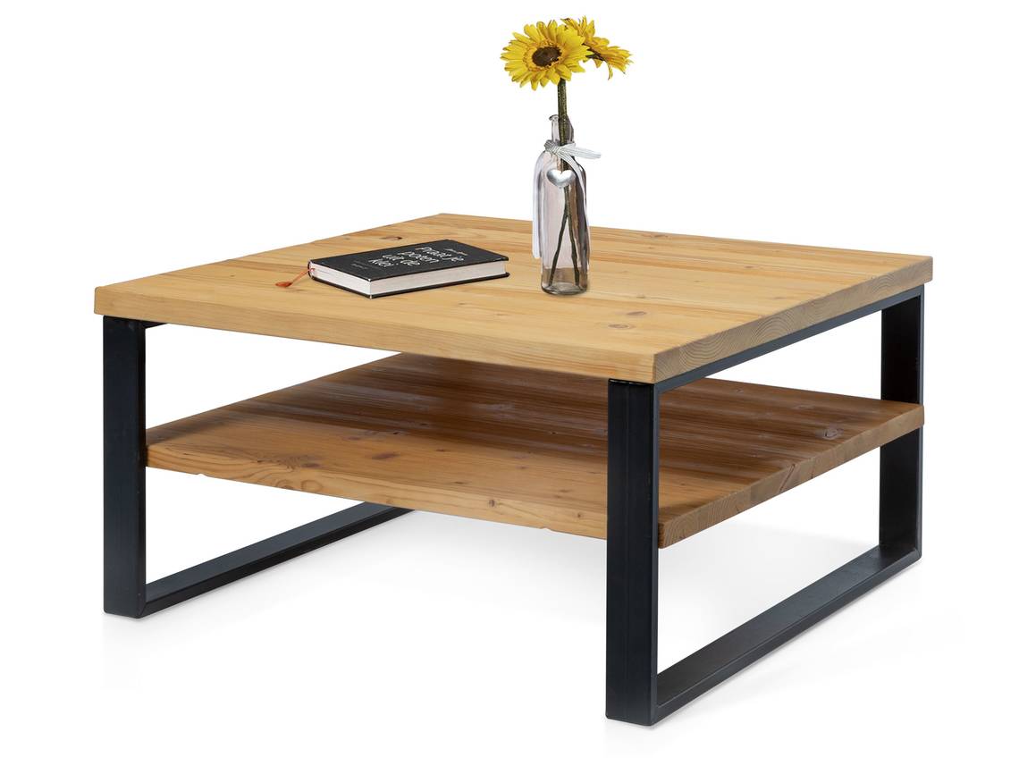 CURBY Couchtisch, rustikale Altholzoptik, Material