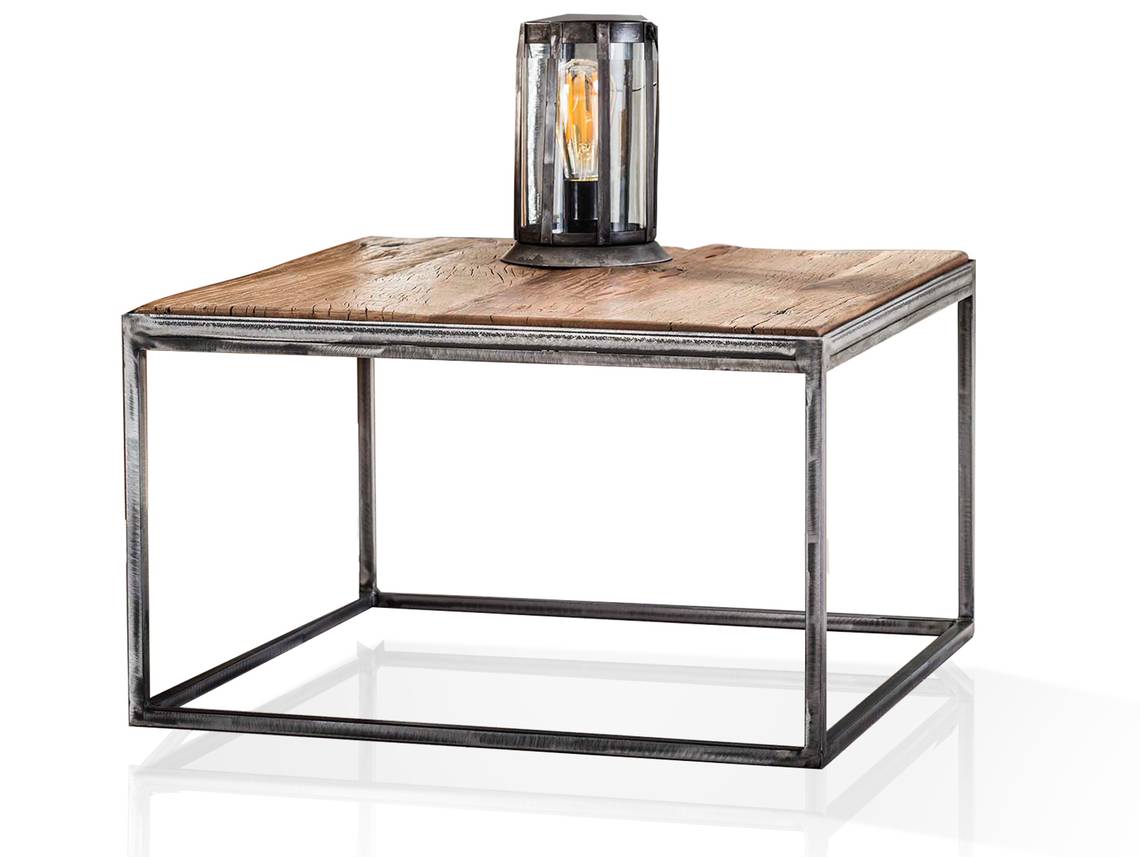 Jascha Couchtisch 60x60 Cm Material Massivholz Rustikal Mit Metallgestell