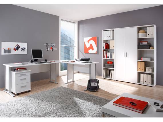 OFFICE LINE Heimbüro 7tlg weiss Dekor