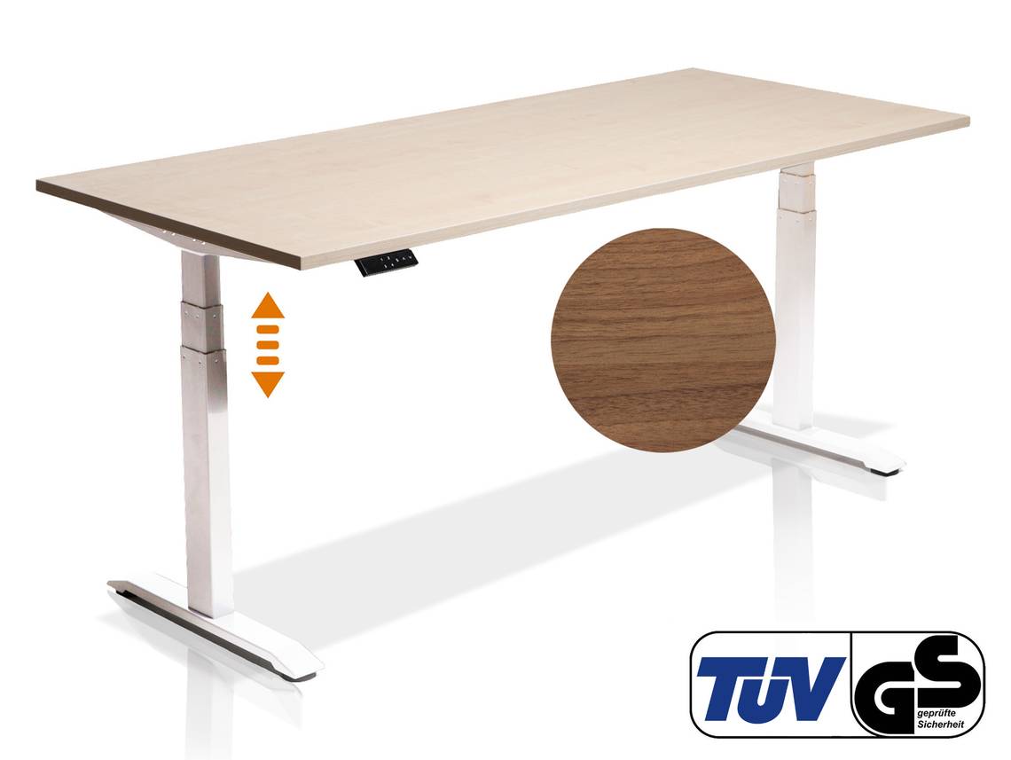 OFFICE ONE elektrisch höhenverstellbarer Schreibtisch / Stehtisch, Material Dekorspanplatte ...