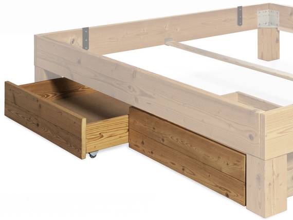 CURBY 2er Set Bettschubladen für 4-Fuß-Bett | Material Massivholz, Thermo-Fichte, NATUR  DETAIL_IMAGE