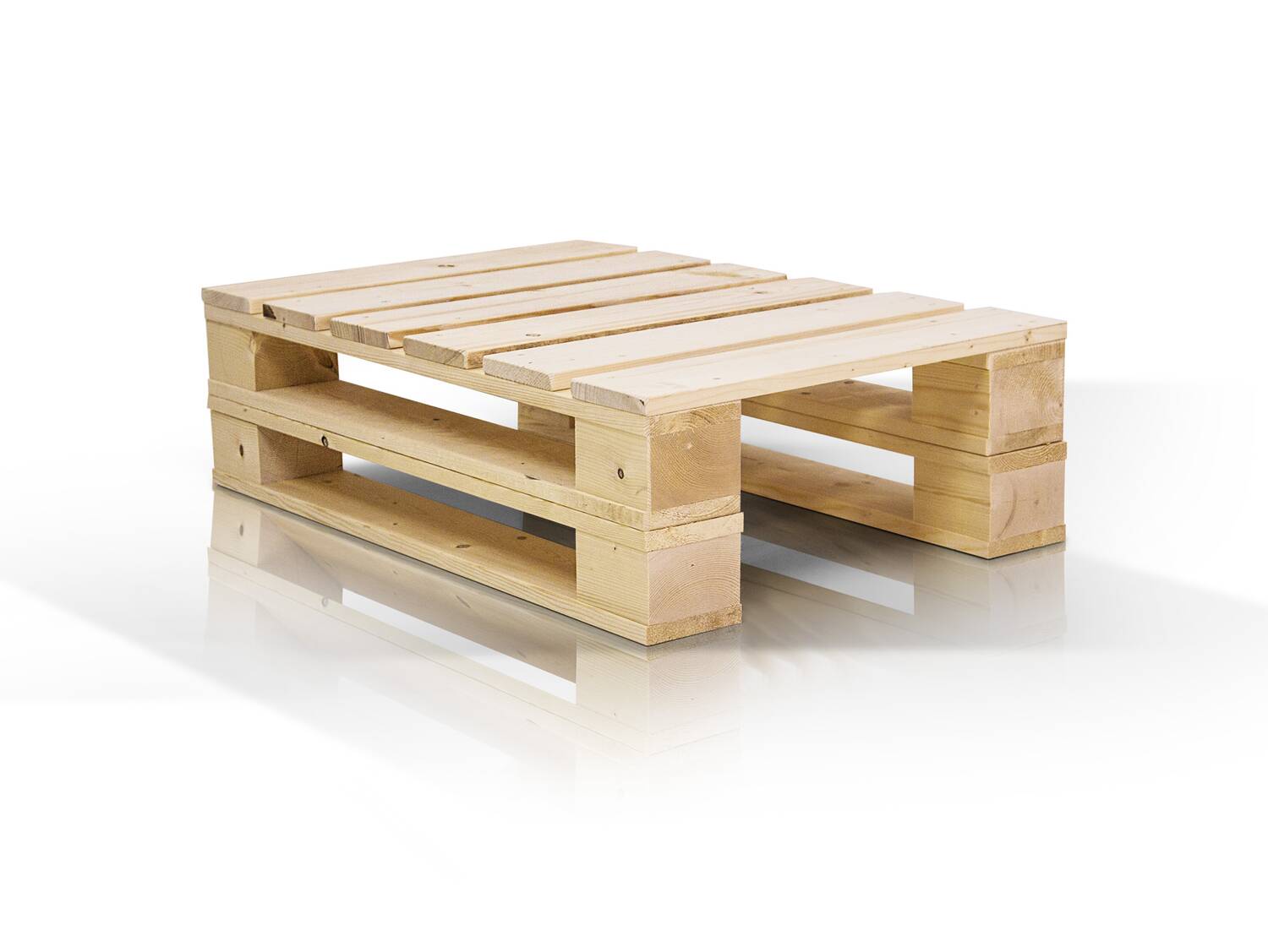 PALETTI DUO Couchtisch I aus Paletten 60x90 cm natur