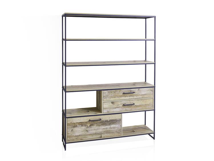 RAMINA Regal I, Material Dekorspanplatte, Used Style braun/anthrazit  DETAIL_IMAGE