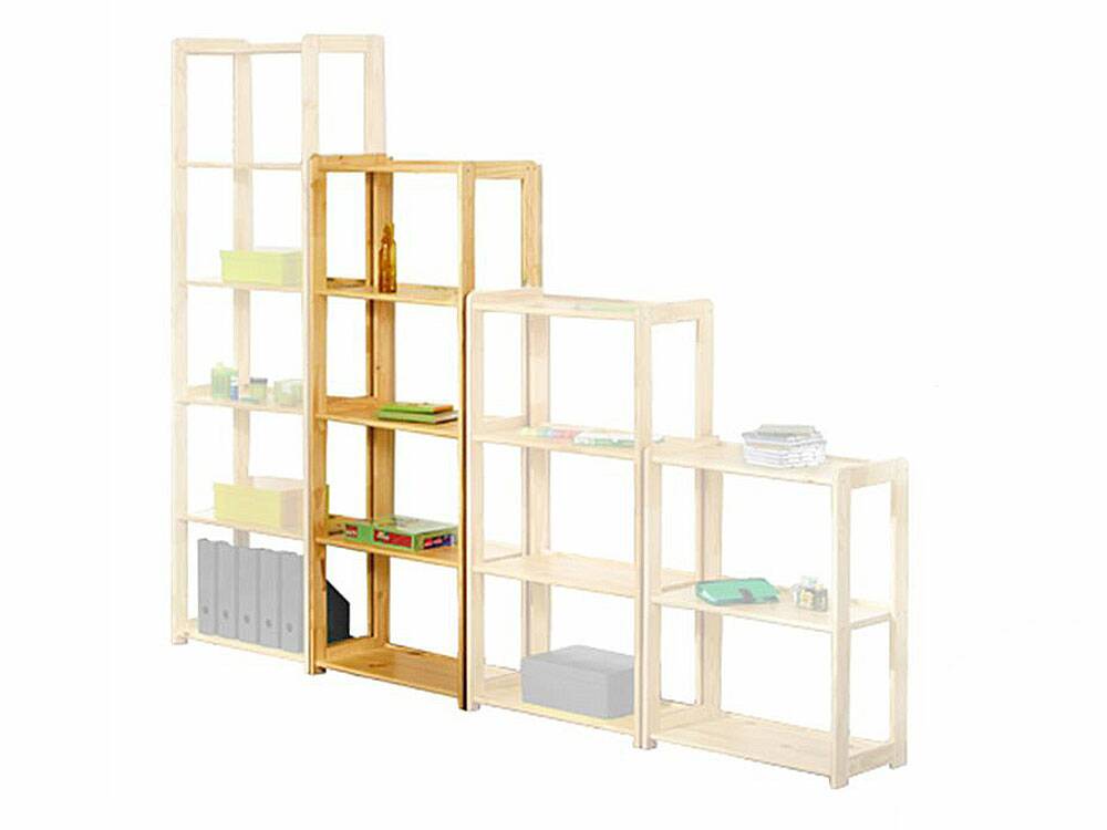 Bücherregal / Regal Kiefer lackiert 161 cm
