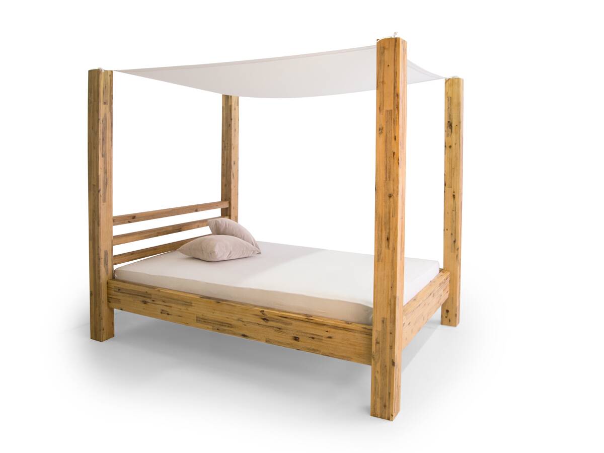 COSY Himmelbett Akazie brushed Massivholz