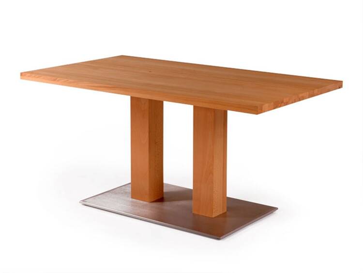 ORLEANS Massivholztisch / Säulentisch, Material Massivholz/Edelstahl  DETAIL_IMAGE