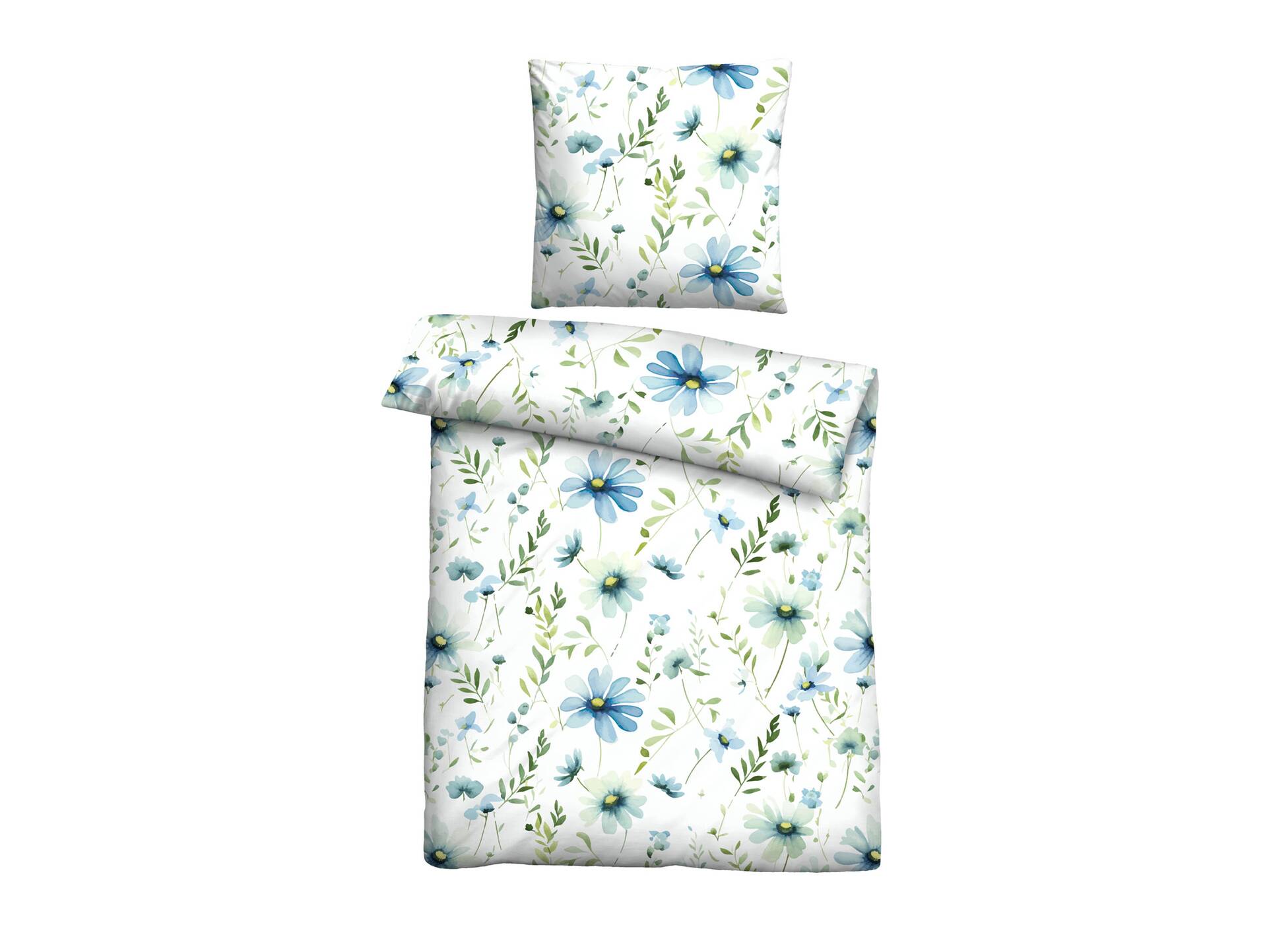 Baumwoll-Seersucker Bettwäsche 135x200+80x80 eisblau 