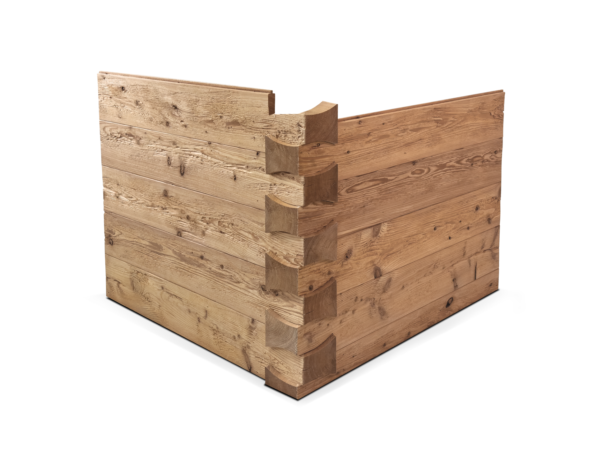 KLINGSCHROT Blockwandschalung/Nut- und Federbrett/Schalungsbrett, Material Massivholz, gehackt/gebürstet THERMO-Lärche | 2.5 Meter