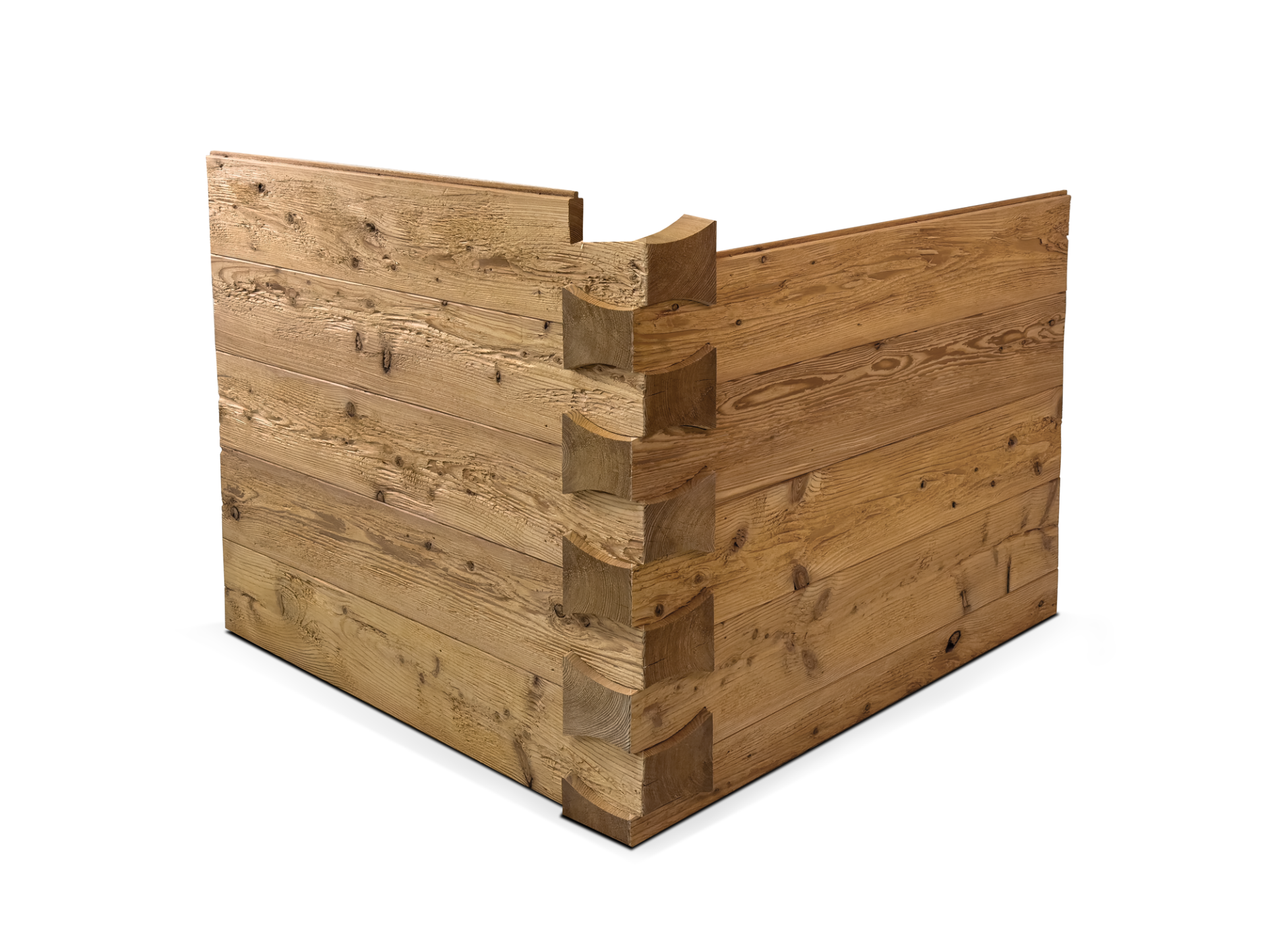 KLINGSCHROT Blockwandschalung/Nut- und Federbrett/Schalungsbrett, Material Massivholz, gehackt/gebürstet THERMO-Fichte | 2.5 Meter
