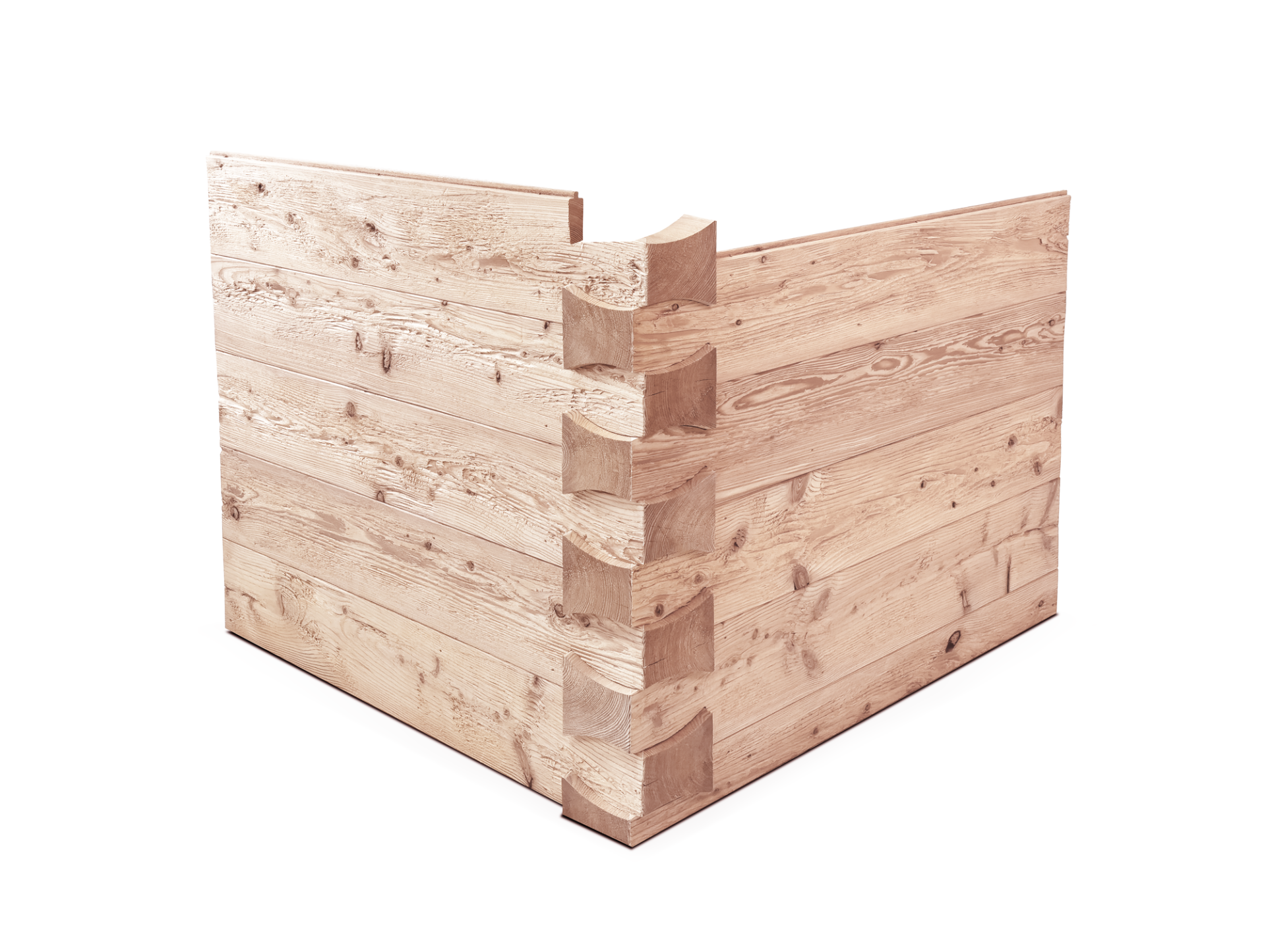 KLINGSCHROT Blockwandschalung/Nut- und Federbrett/Schalungsbrett, Material Massivholz, gehackt/gebürstet Lärche natur | 2 Meter