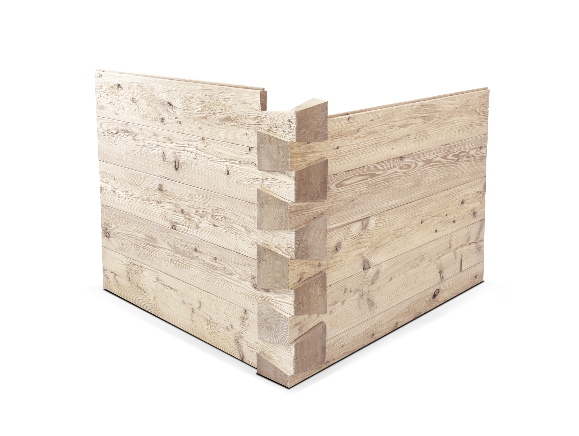 TIROLERSCHROT Blockwandschalung/Nut- und Federbrett/Schalungsbrett, Material Massivholz, gehackt/gebürstet Fichte natur | 2 Meter