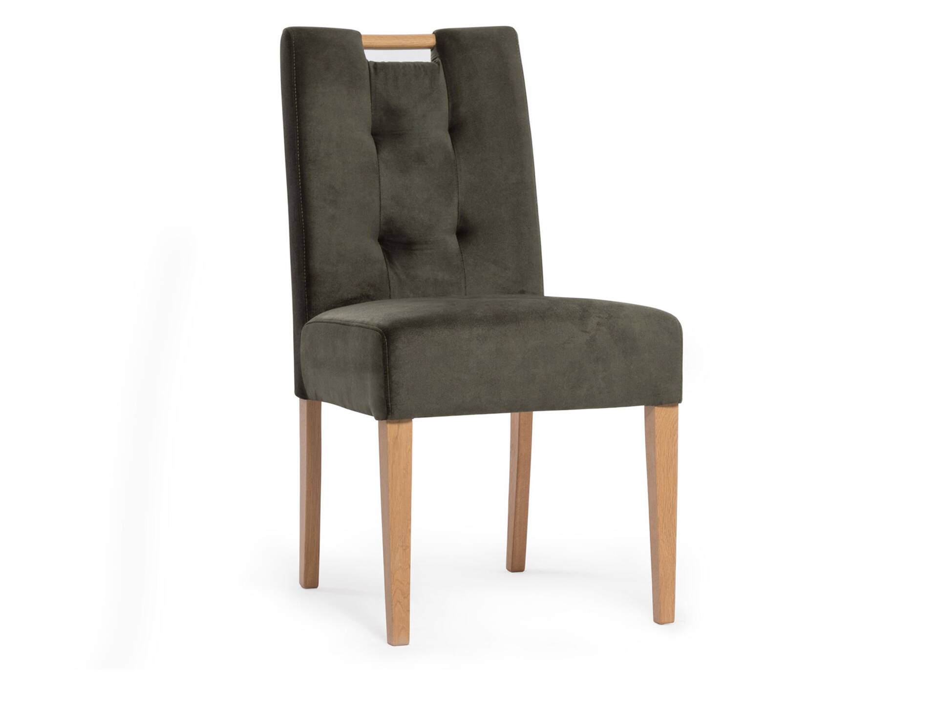 ABANO Polsterstuhl mit Griff, Material Massivholz/Bezug Samt 