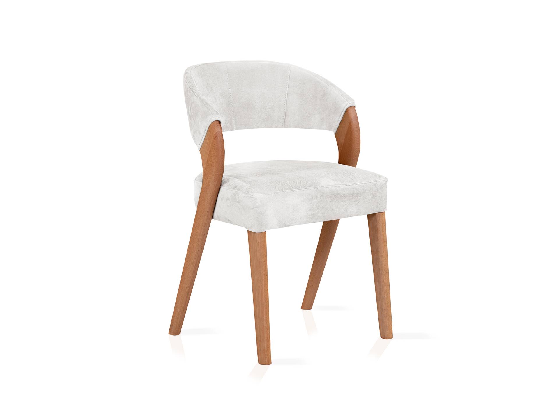 ALONA Polsterstuhl, Material Massivholz/Bezug Kunstleder Buche | silvercreme