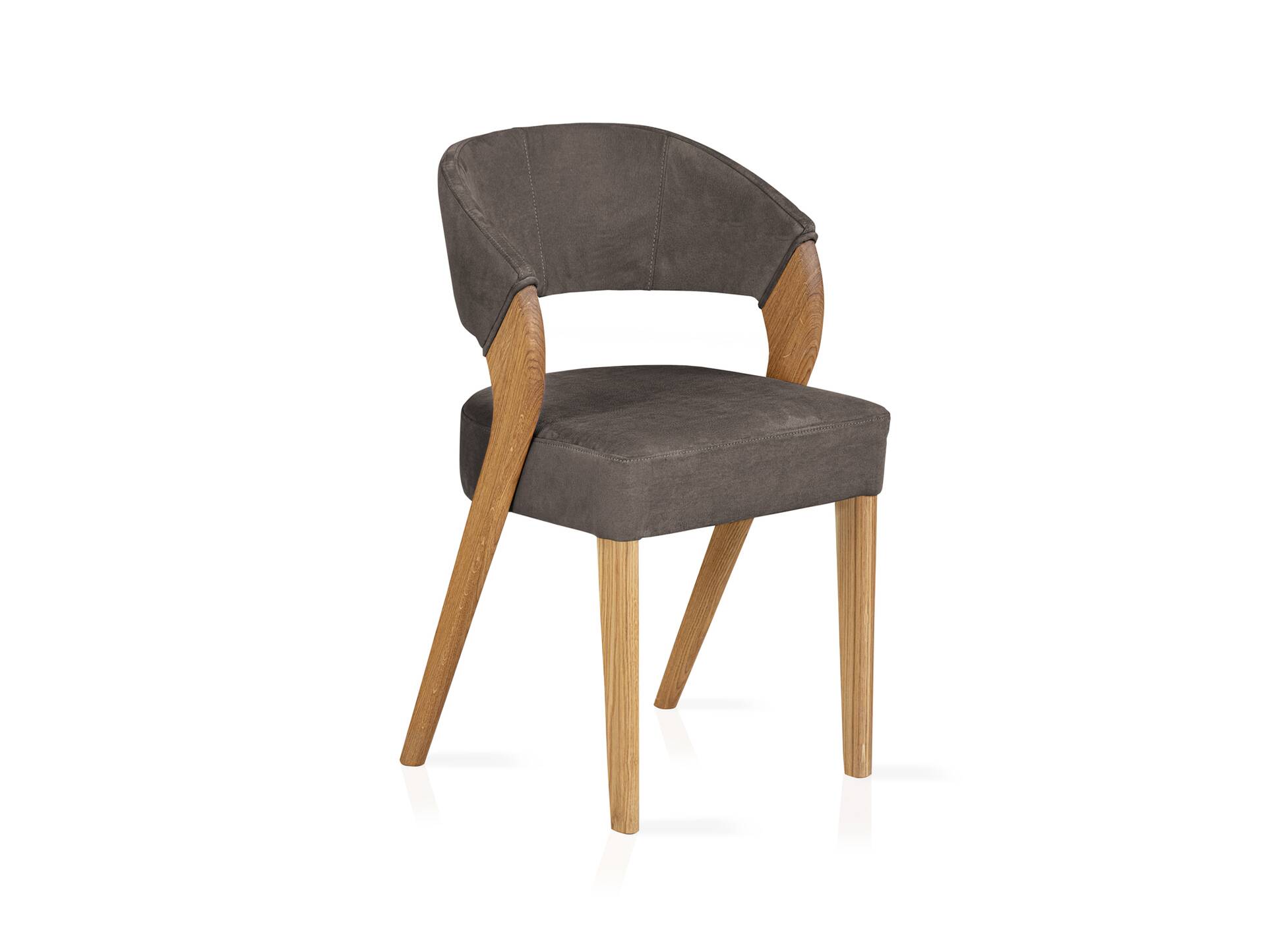 ALONA Polsterstuhl, Material Massivholz/Bezug Kunstleder Eiche | espresso