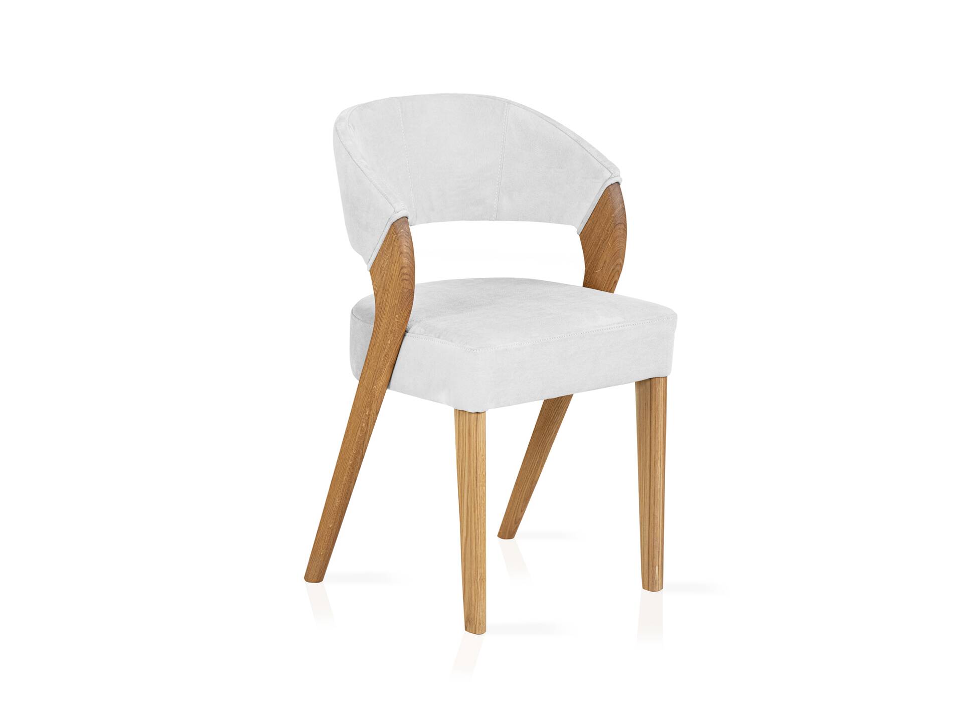 ALONA Polsterstuhl, Material Massivholz/Bezug Kunstleder Eiche | silvercreme