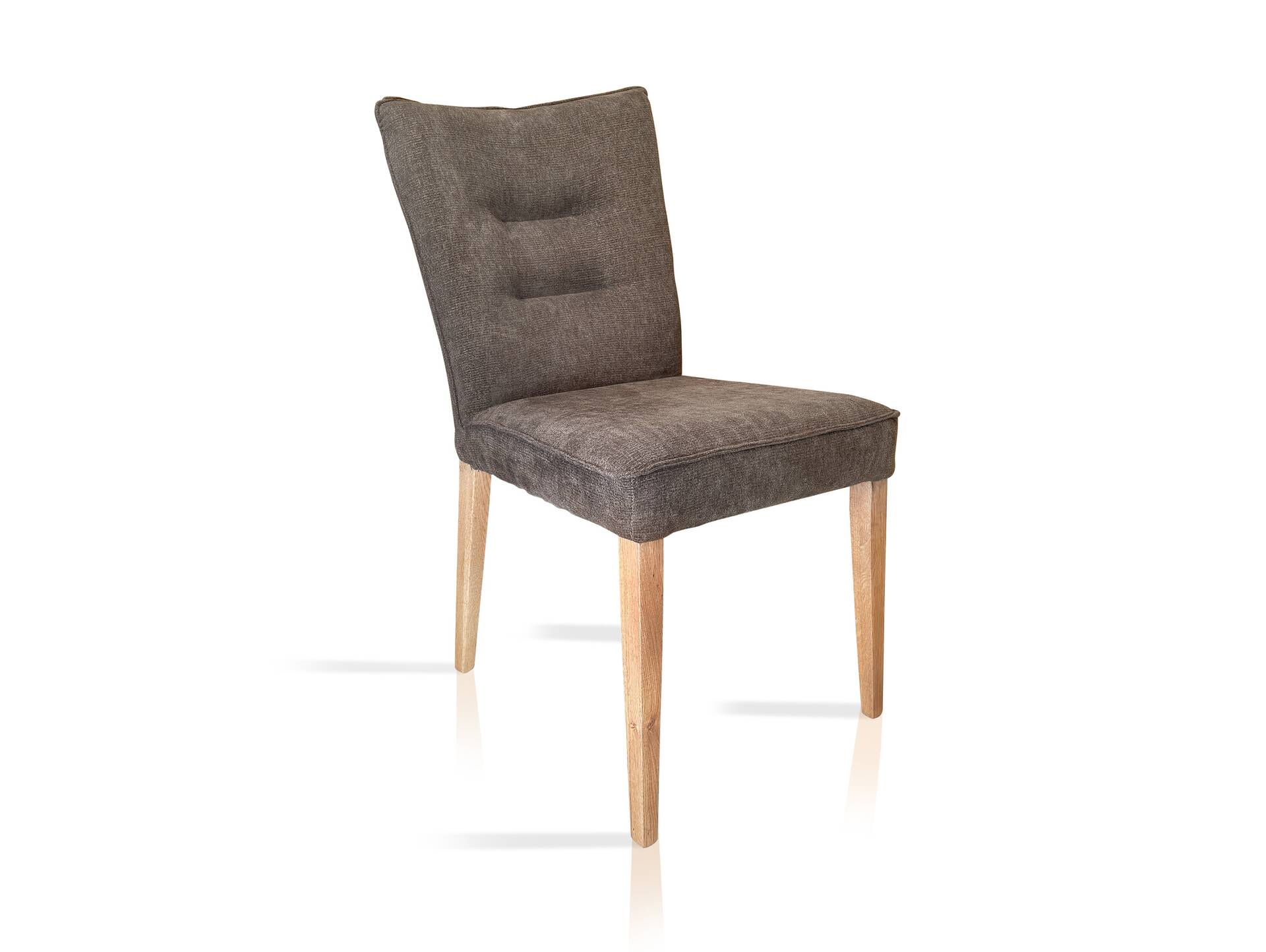 AMERA Polsterstuhl, Material Massivholz/Bezug Stoff Braun