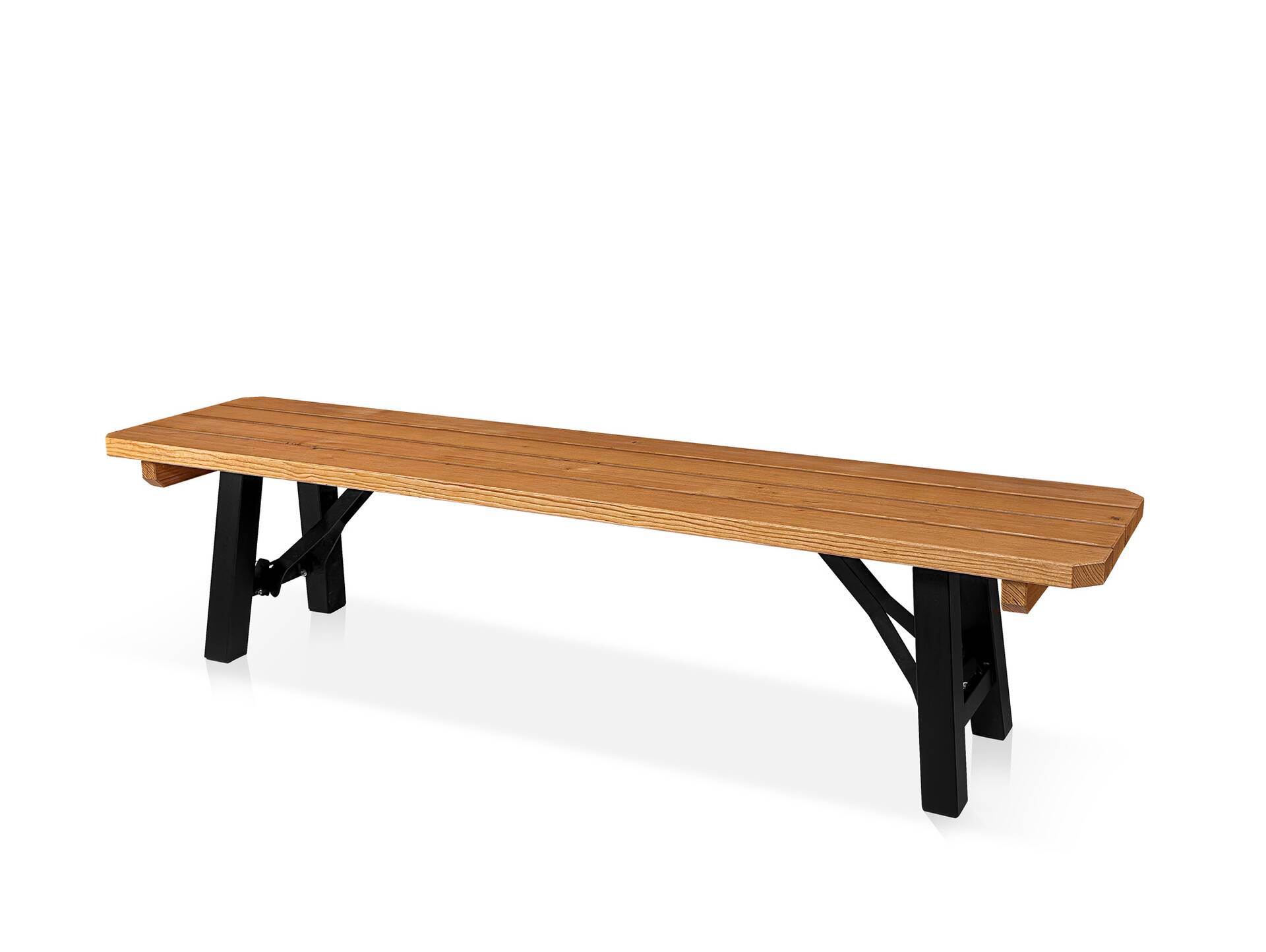 AMMERSEE Gartenbank - klappbar, rustikale Altholzoptik, Material Massivholz/Metall, Thermo-Fichte 200 x 35 cm | Innenbereich | ohne Rückenlehne