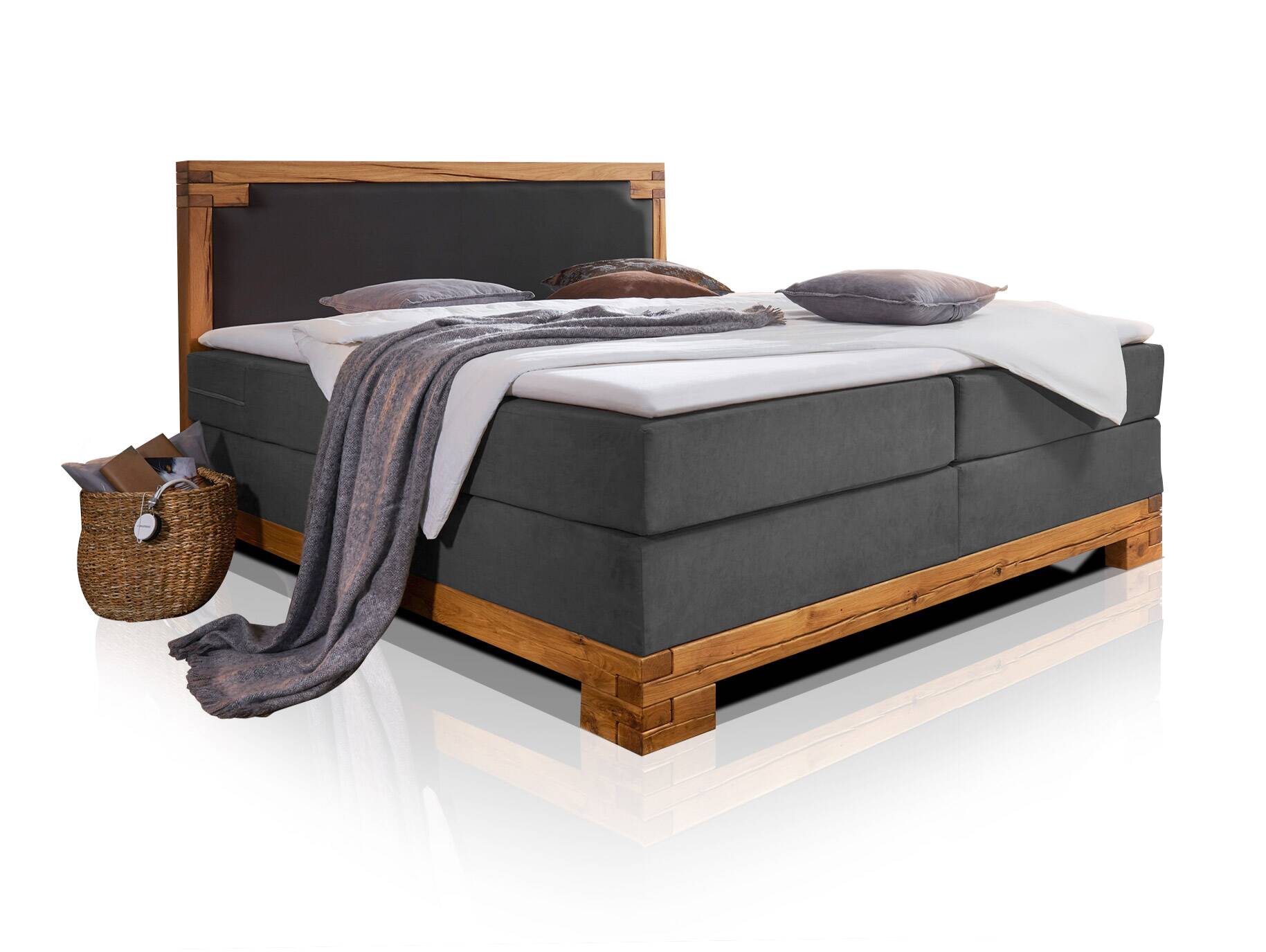 BELLAMIE Boxspringbett mit massivem Holzrahmen 