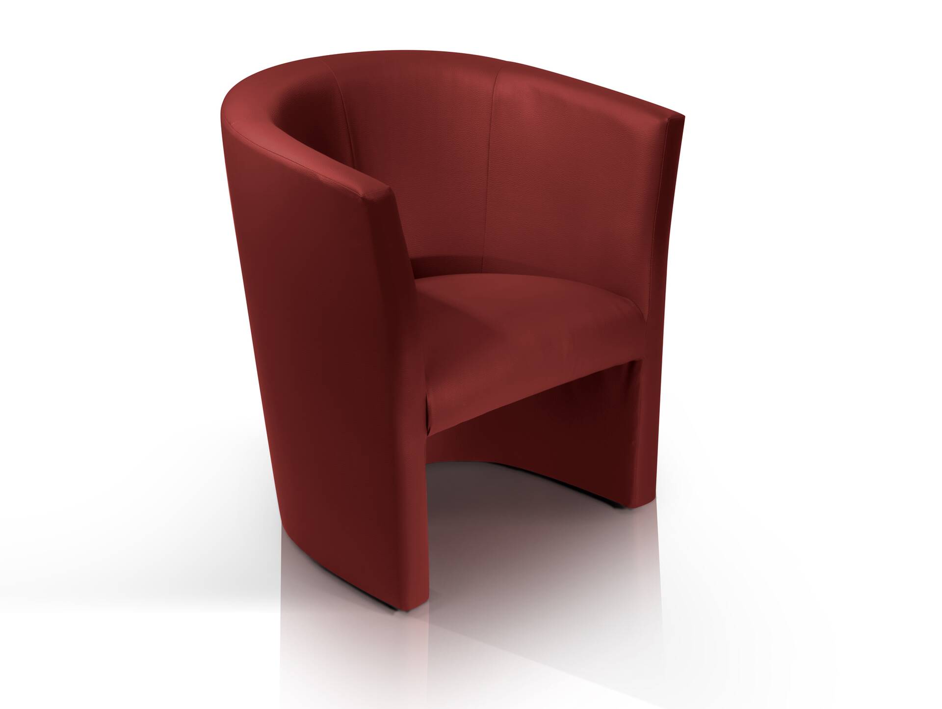 CHARLY Sessel / Cocktailsessel im Lederlook, Material Kunstleder bordeaux rot