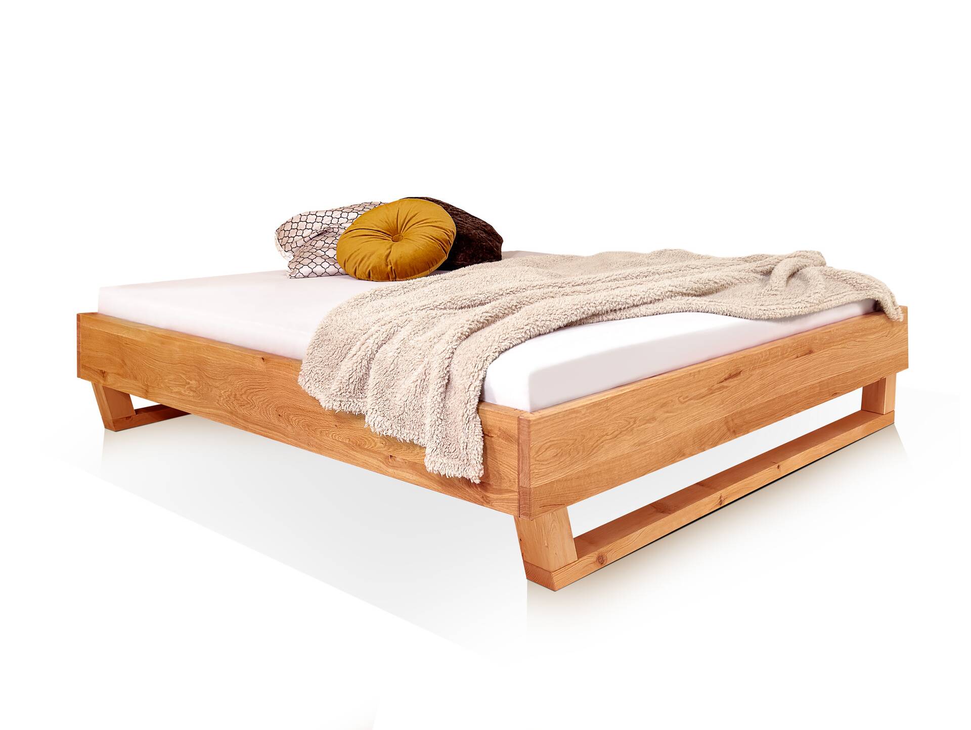 DAKONA Holz-Kufenbett ohne Kopfteil, Material Massivholz 120 x 200 cm | Buche unbehandelt