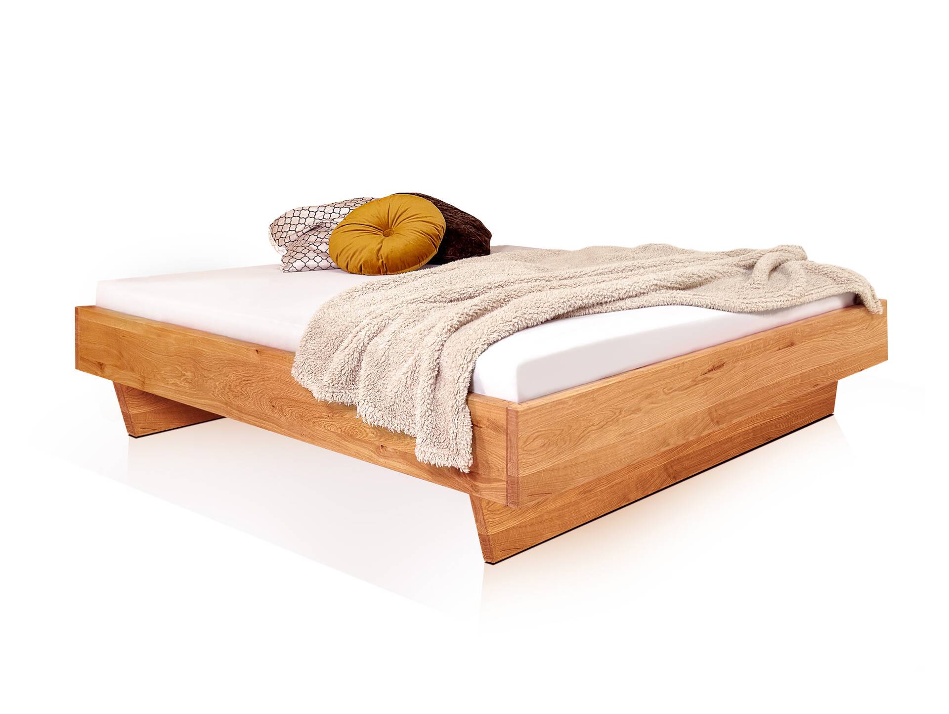 DAKONA Wangenbett ohne Kopfteil, Material Massivholz 120 x 200 cm | Buche unbehandelt