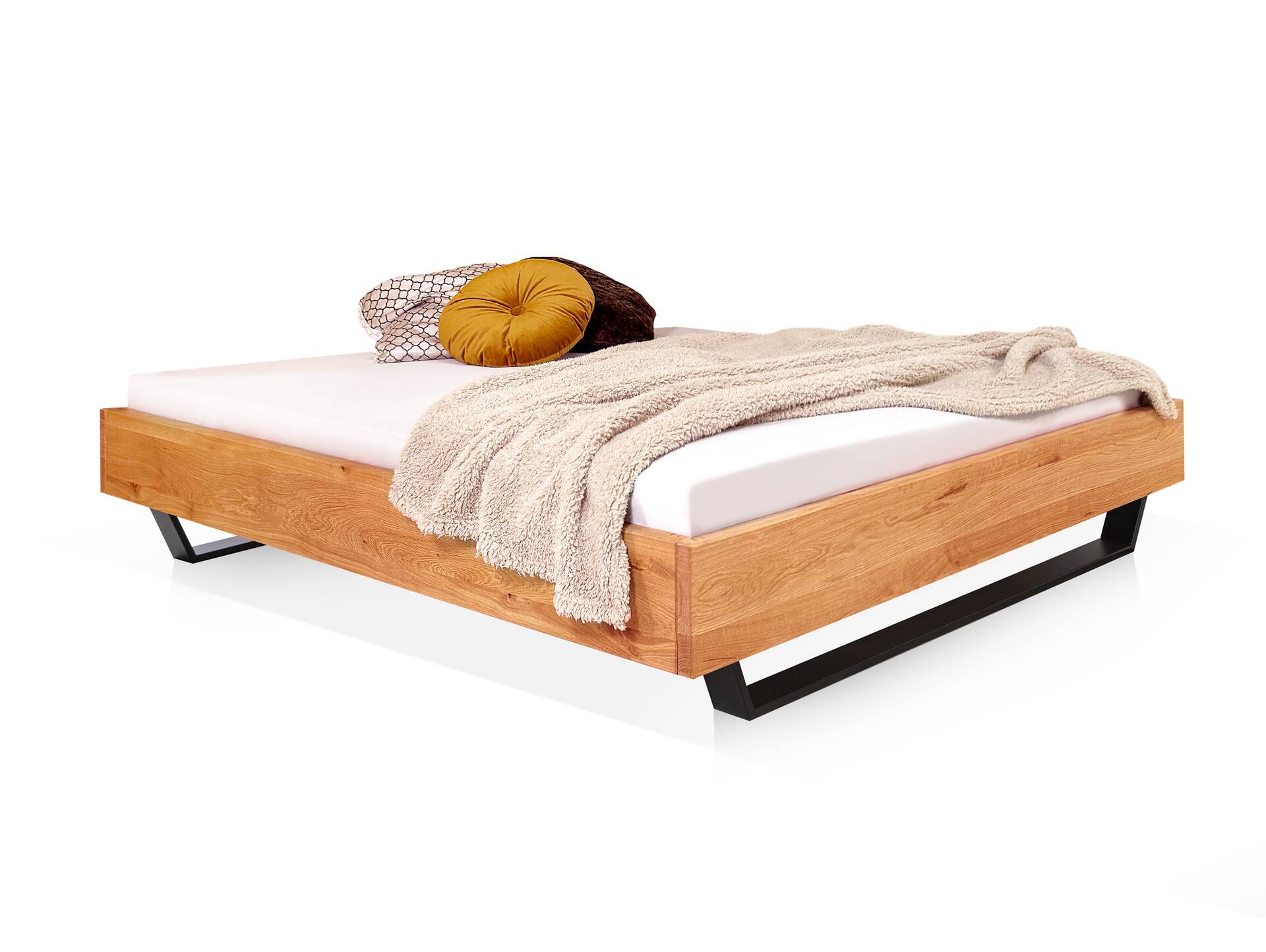 DAKONA Kufenbett ohne Kopfteil, Material Massivholz 120 x 200 cm | Buche unbehandelt