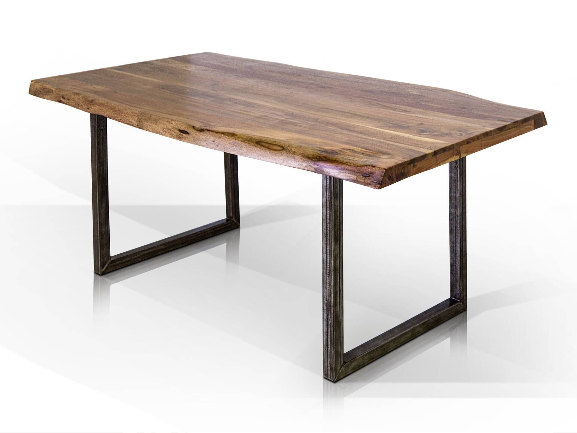 GERA Baumkantentisch, Material Massivholz/Metall, Akazie lackiert 180 x 90 cm