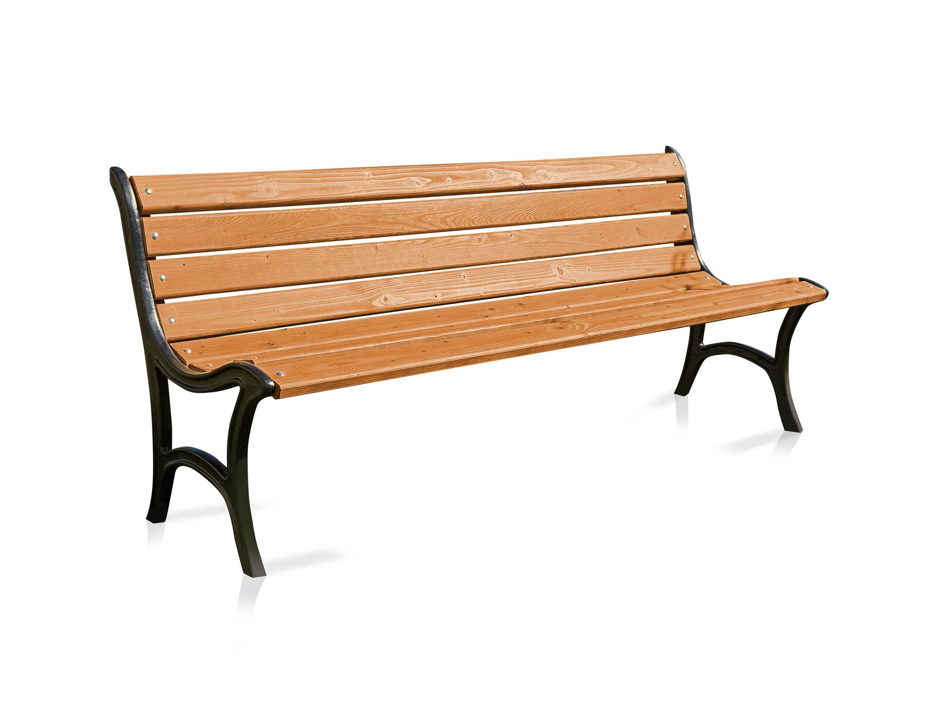 GUSTL Gartenbank, Material Massivholz Lärche, Metallgestell Schwarz 180 cm