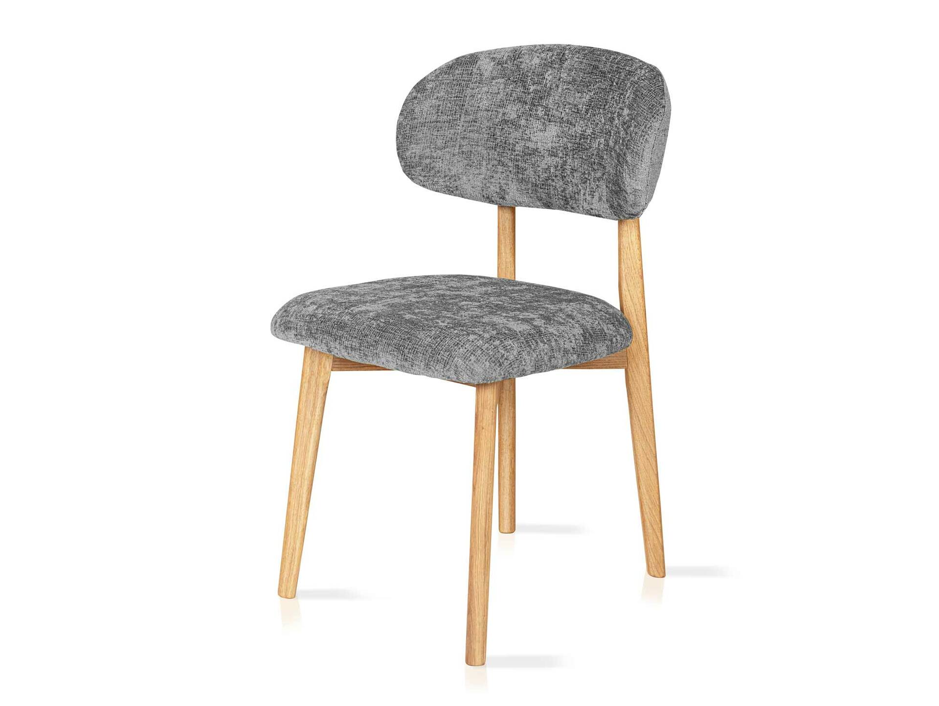 NELLI Polsterstuhl, Material Massivholz / Stoff Grau
