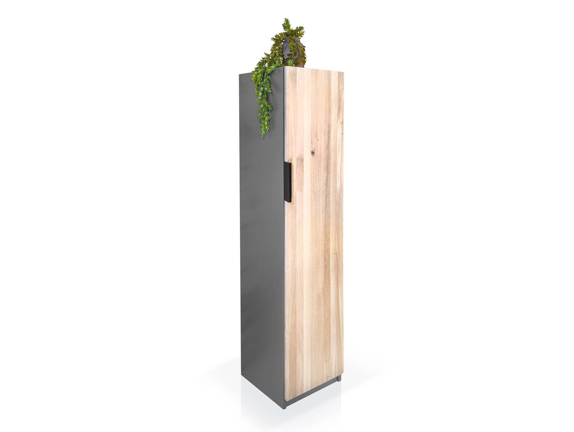 OFFICE OAK Aktenschrank III, Material teilmassiv, Eiche/graphitfarbig Türanschlag rechts