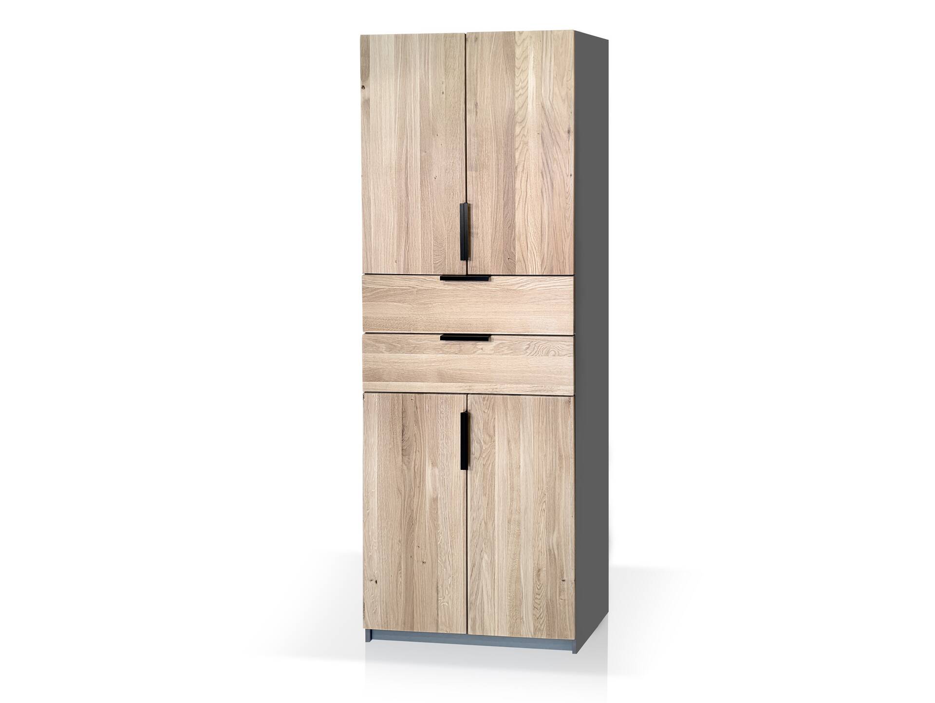 OFFICE OAK Aktenschrank IX, Material teilmassiv, Eiche/graphitfarbig 