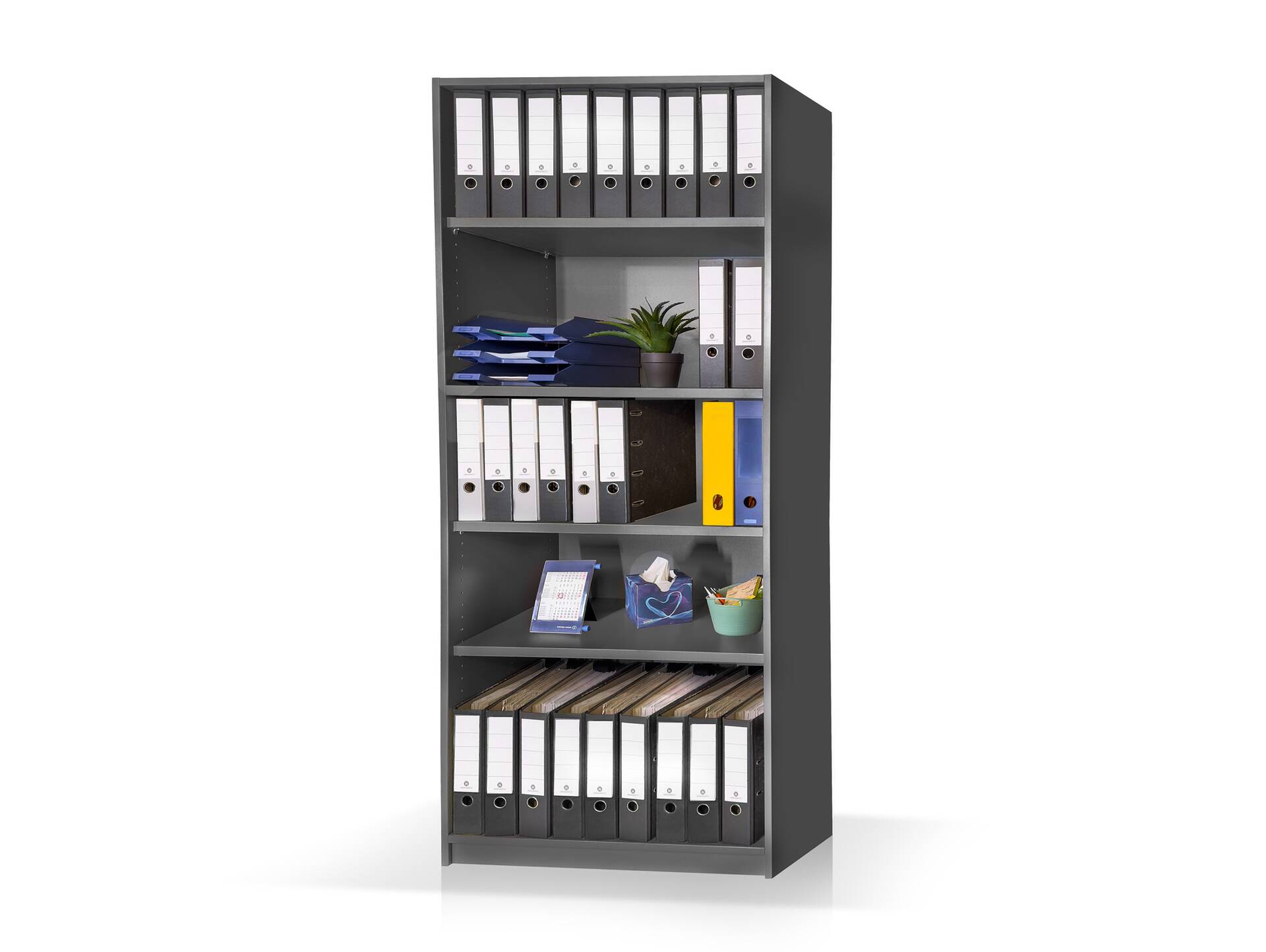 OFFICE OAK Regal VIII, Material Dekorspanplatte, graphitfarbig 