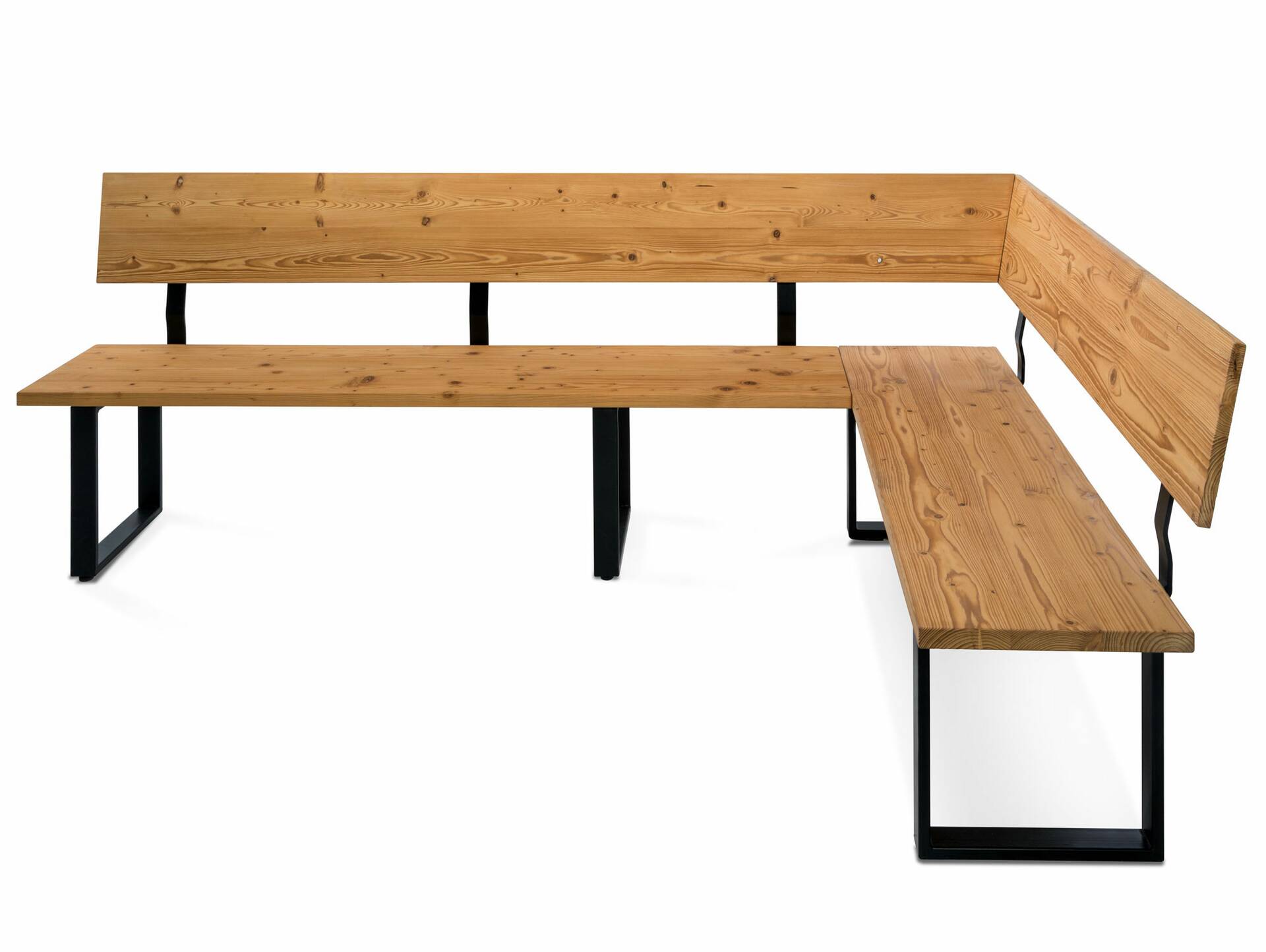 CURBY Eckbank, rustikale Altholzoptik, Material Massivholz, Fichte gebürstet 224 x 167 cm | natur | ohne Sitzkissen