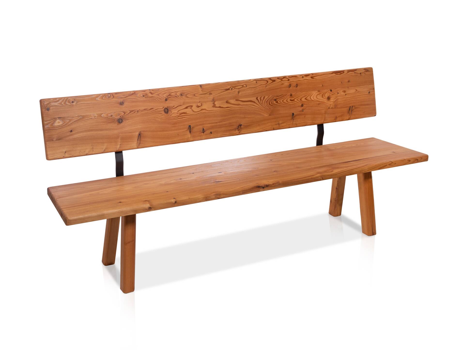 STARNBERG Sitzbank mit Rücken, Material Massivholz, Lärche gedämpft 160 cm | lackiert