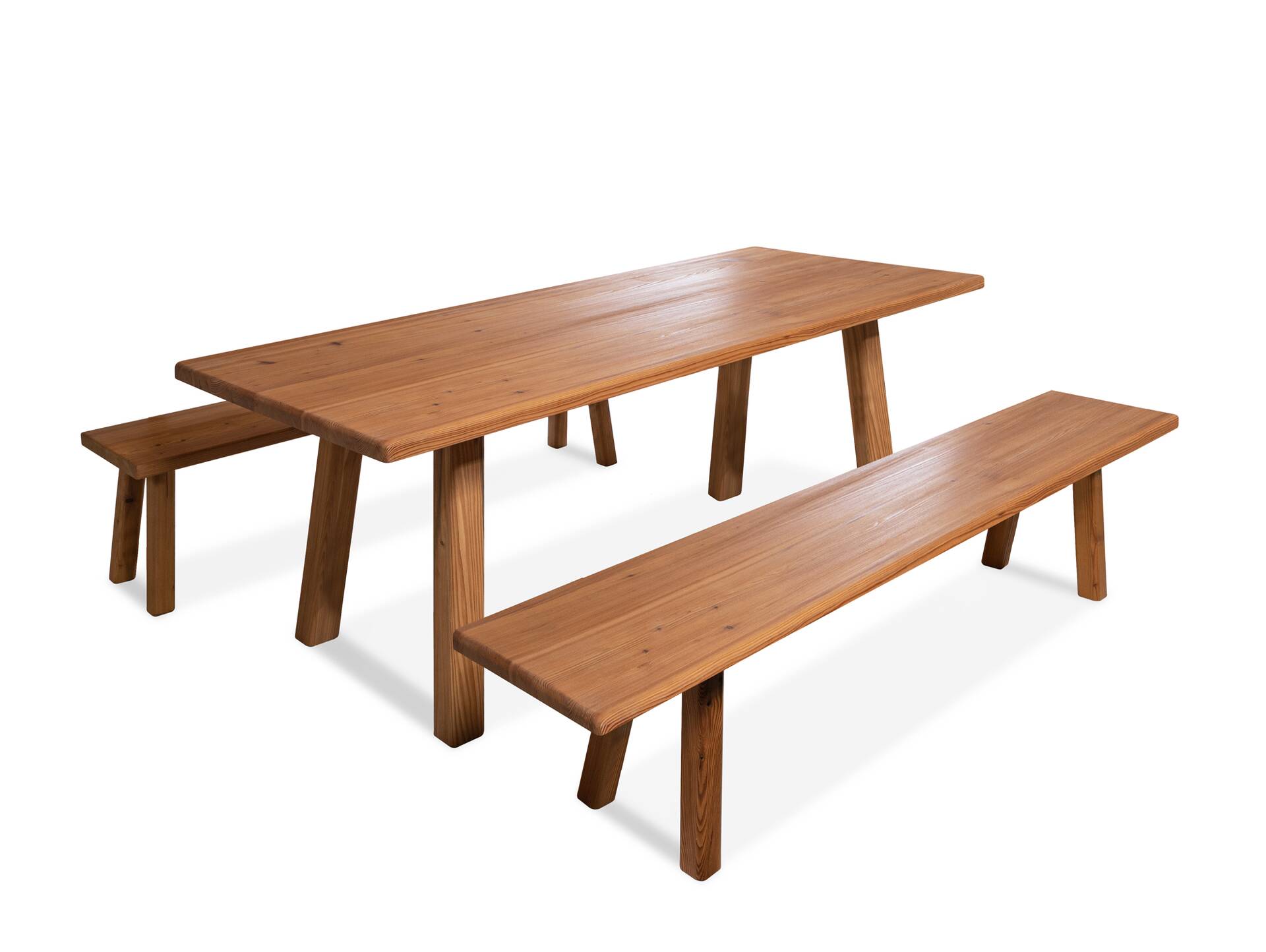 STARNBERG Sitzbankgarnitur, Material Massivholz, Lärche gedämpft 180 cm | ohne Rückenlehne | lackiert 