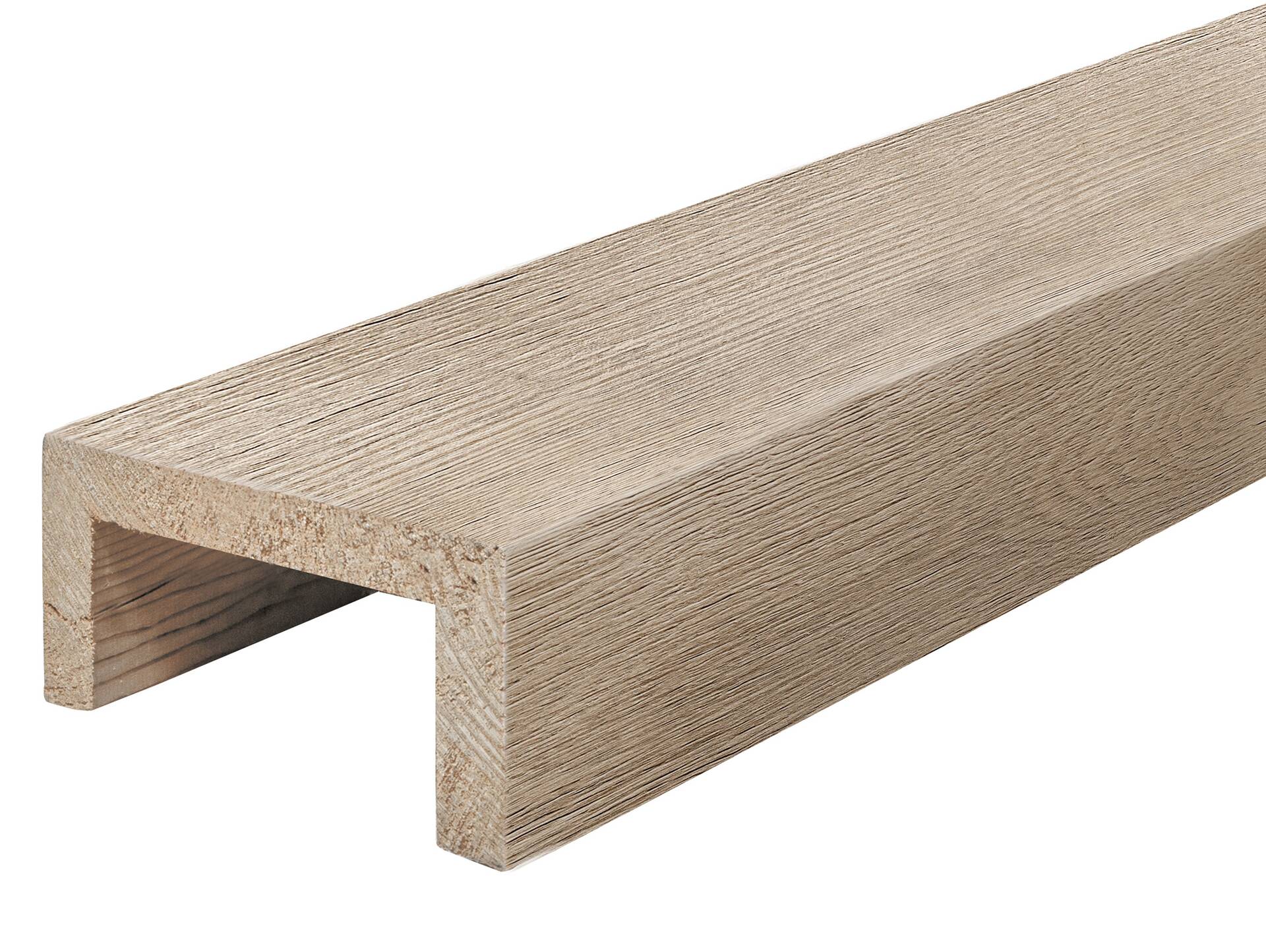 U-Balken / Zierbalken gebürstet, Eiche, Material Massivholz 1 Meter | Unbehandelt
