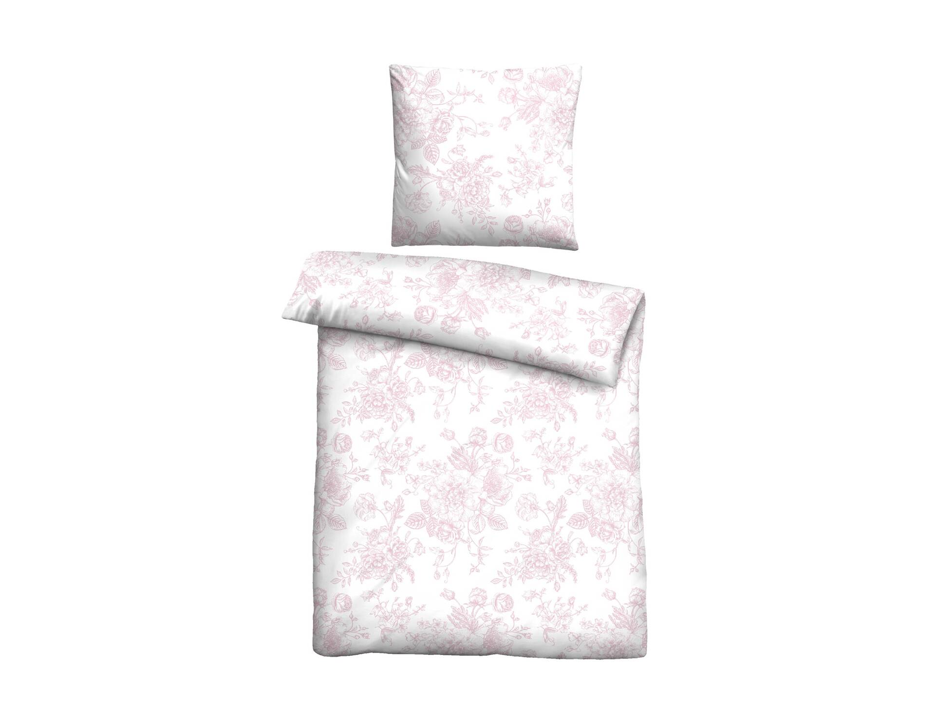 Baumwoll-Satin Bettwäsche 135x200+80x80 rose 