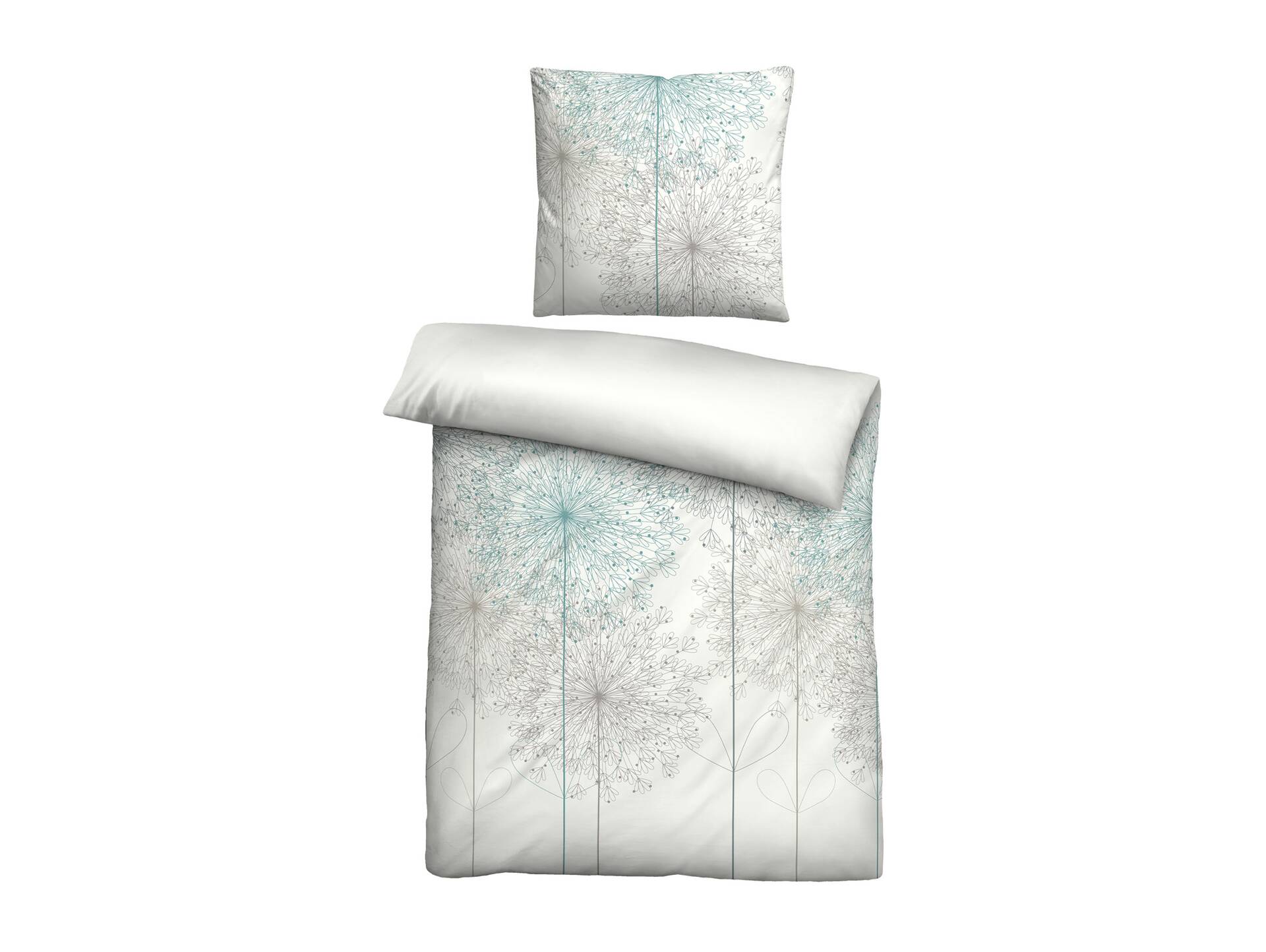 BIBERNA Mako-Satin Bettwäsche 135x200+80x80 aqua 