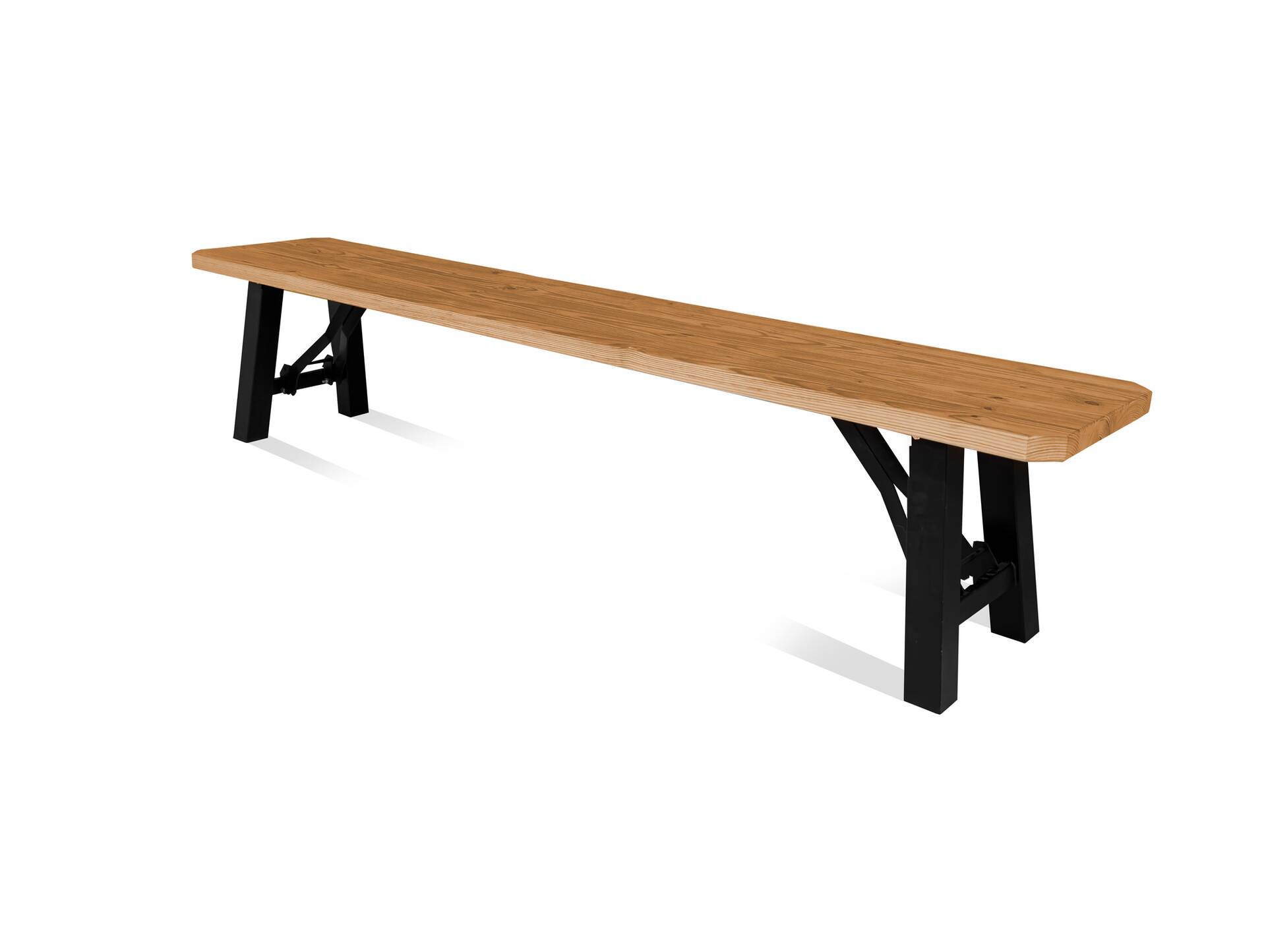 TEGERNSEE Gartenbank - klappbar, rustikale Altholzoptik, Material Massivholz/Metall, Thermo-Fichte 200 x 30 cm | Innenbereich | ohne Rückenlehne