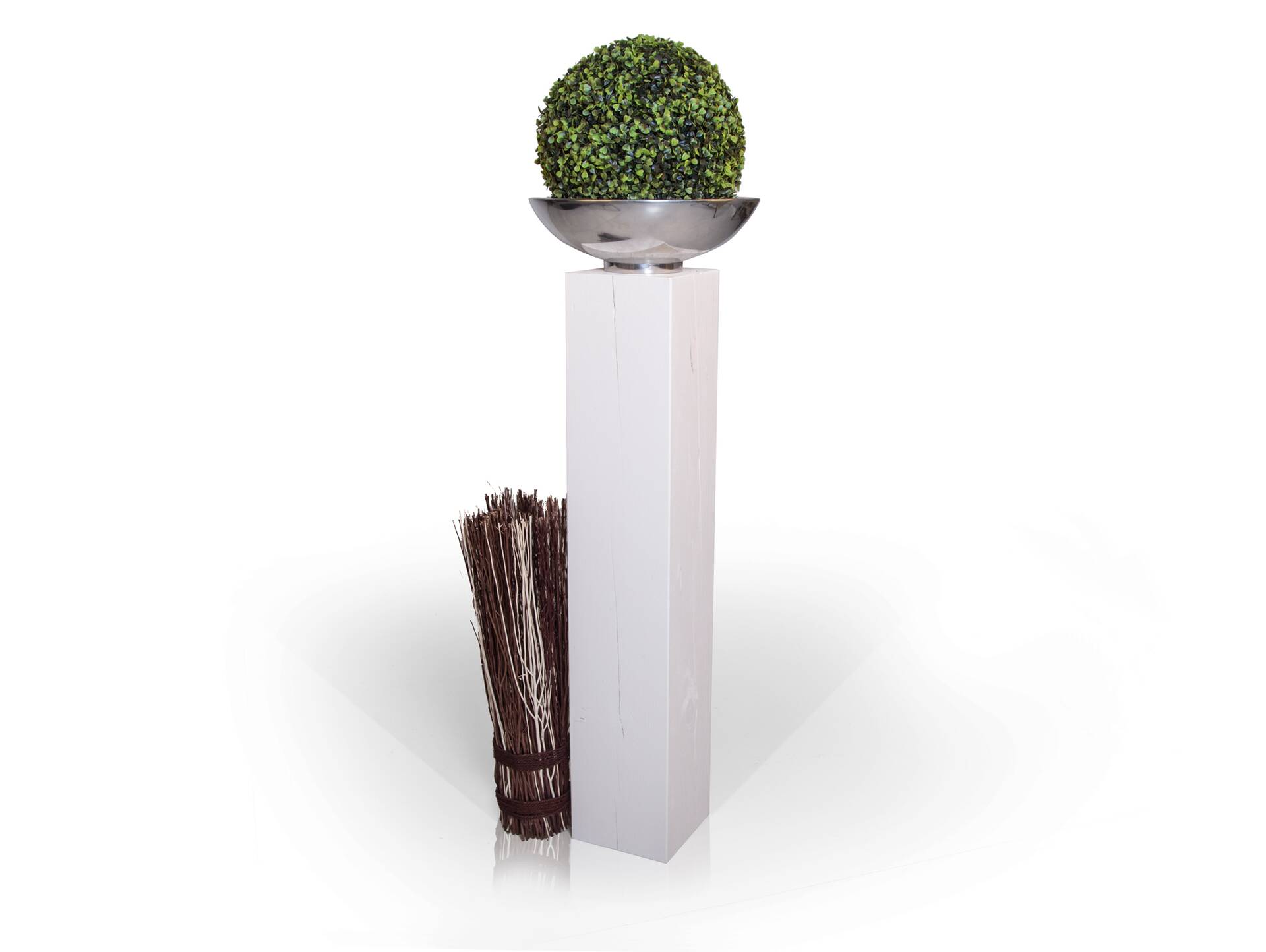Blumensäule / Dekosäule, Material Massivholz, Fichte massiv weiss | 19x19 cm | 100 cm