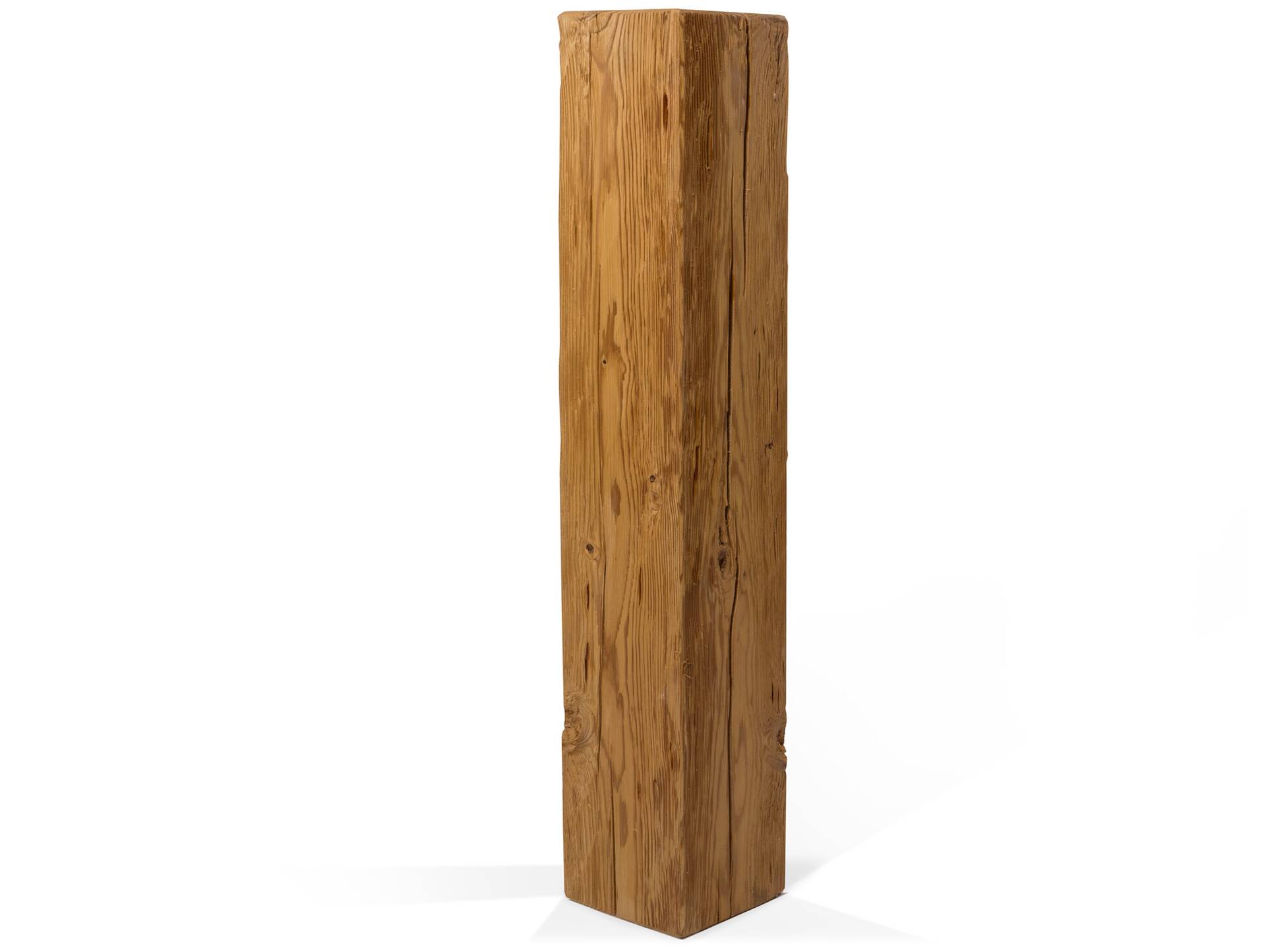 CURBY Blumensäule in rustikaler Altholzoptik, Fichte massiv 19x19 cm | 100 cm | gehackt