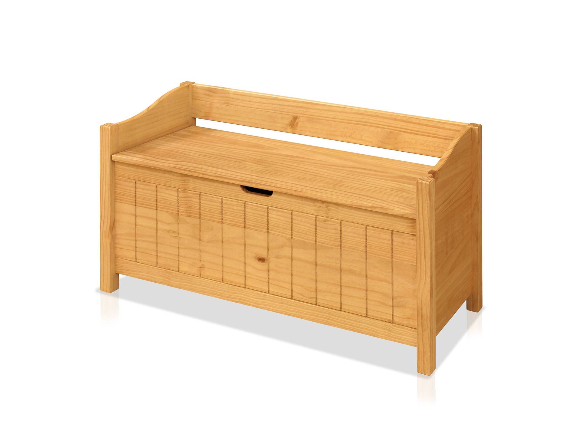 LEILO Sitztruhe/Sitzbank, Material Massivholz, Kiefer natur lackiert 