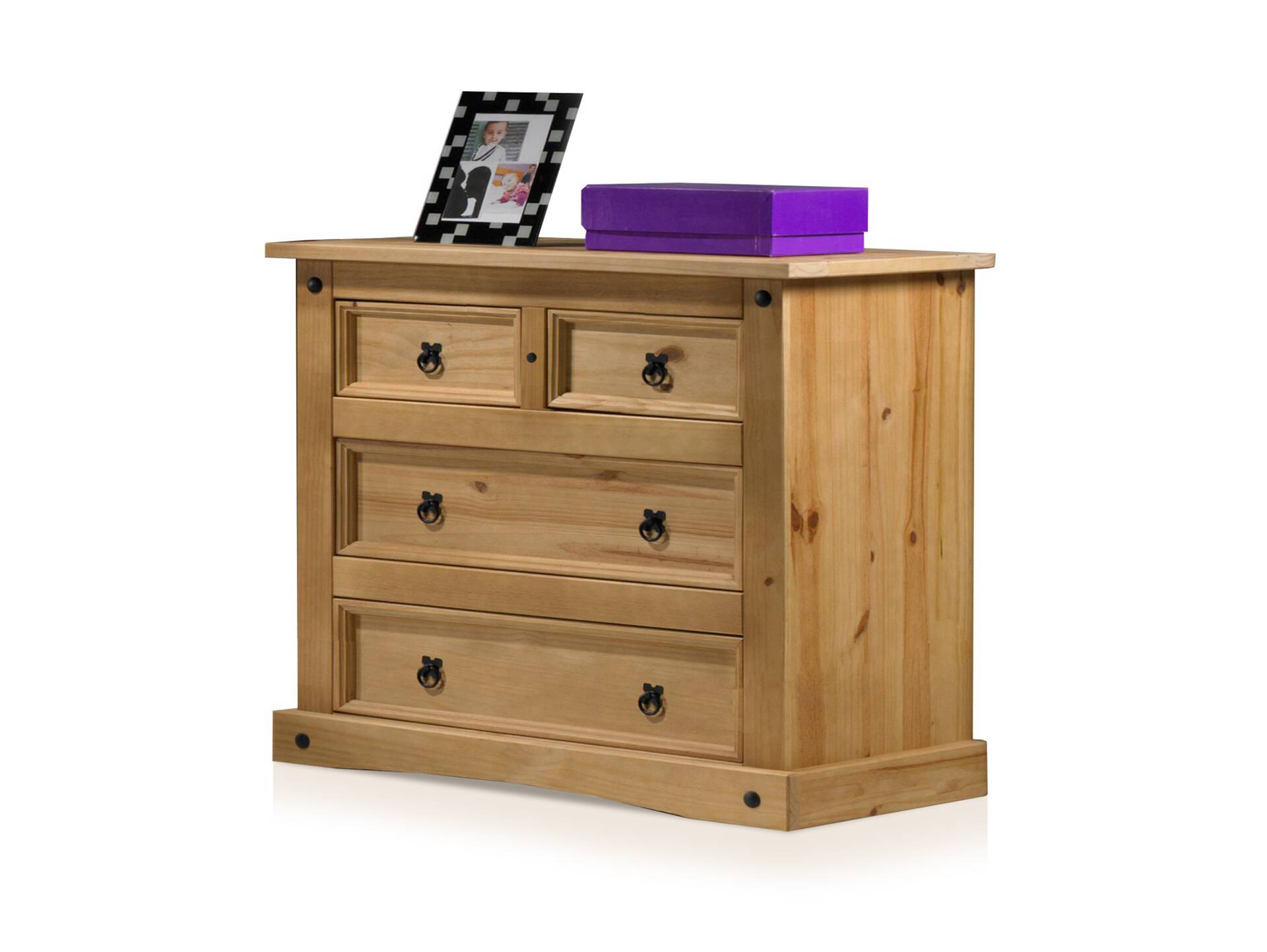 CORTON Kommode 2+2 Schubkästen, Material Massivholz, Kiefer honigfarbig gewachst 