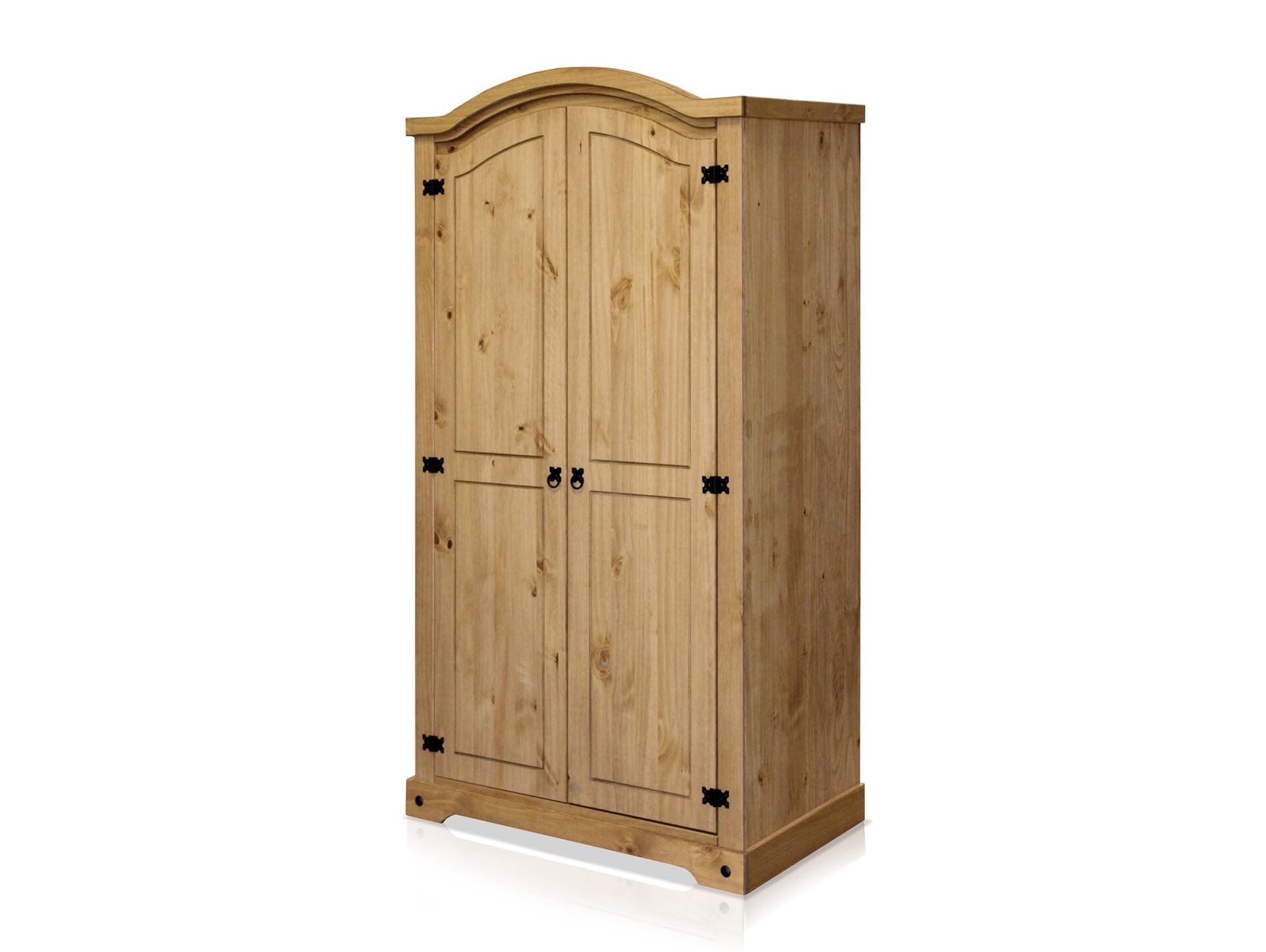 TURANO Kleiderschrank, Material Massivholz, Kiefer honigfarbig gewachst 2-türig
