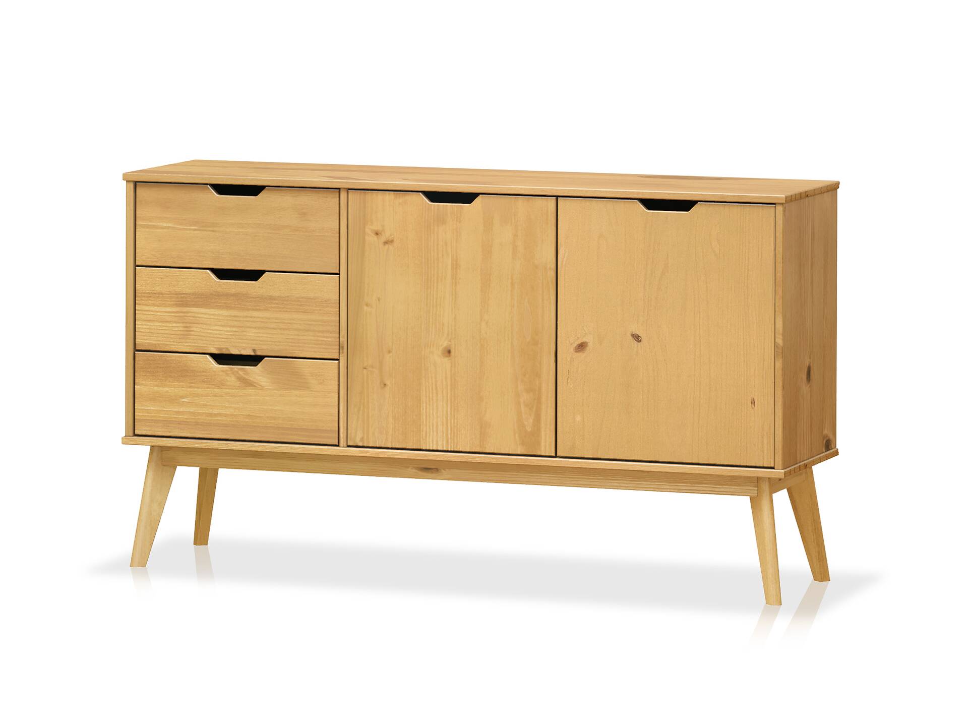 BARNY Sideboard, Material Massivholz, Kiefer Kiefer gewachst