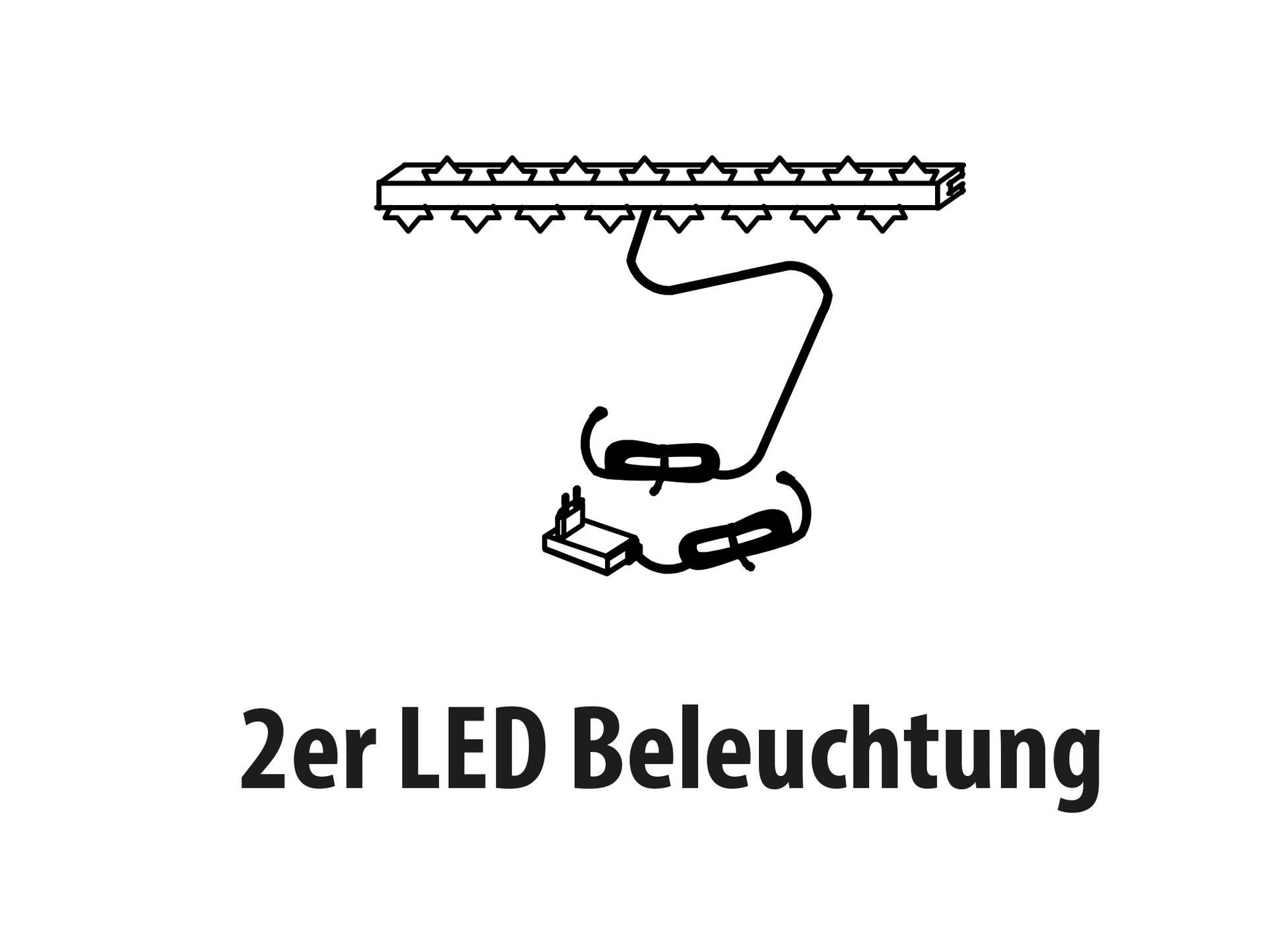 2er LED Beleuchtung für Glasboden oder Rückwand warmweiss 