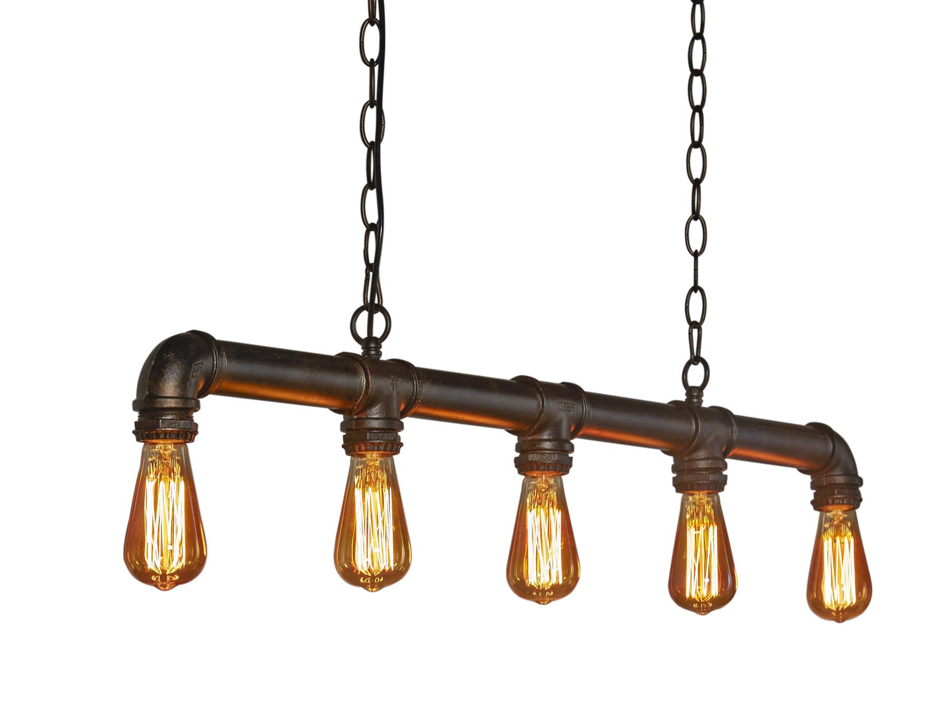 TAFEL Pendelleuchte Industrial tube schwarz 5 Lampen