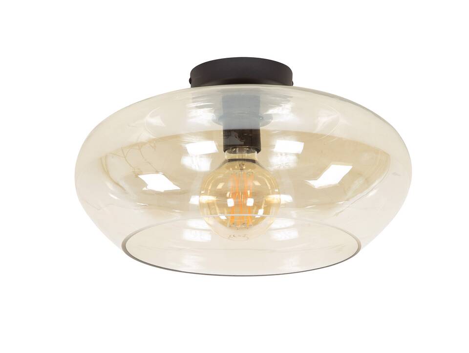 CYRIAN Deckenlampe, 1-flammig, Material Glas, bernsteinfarbig 