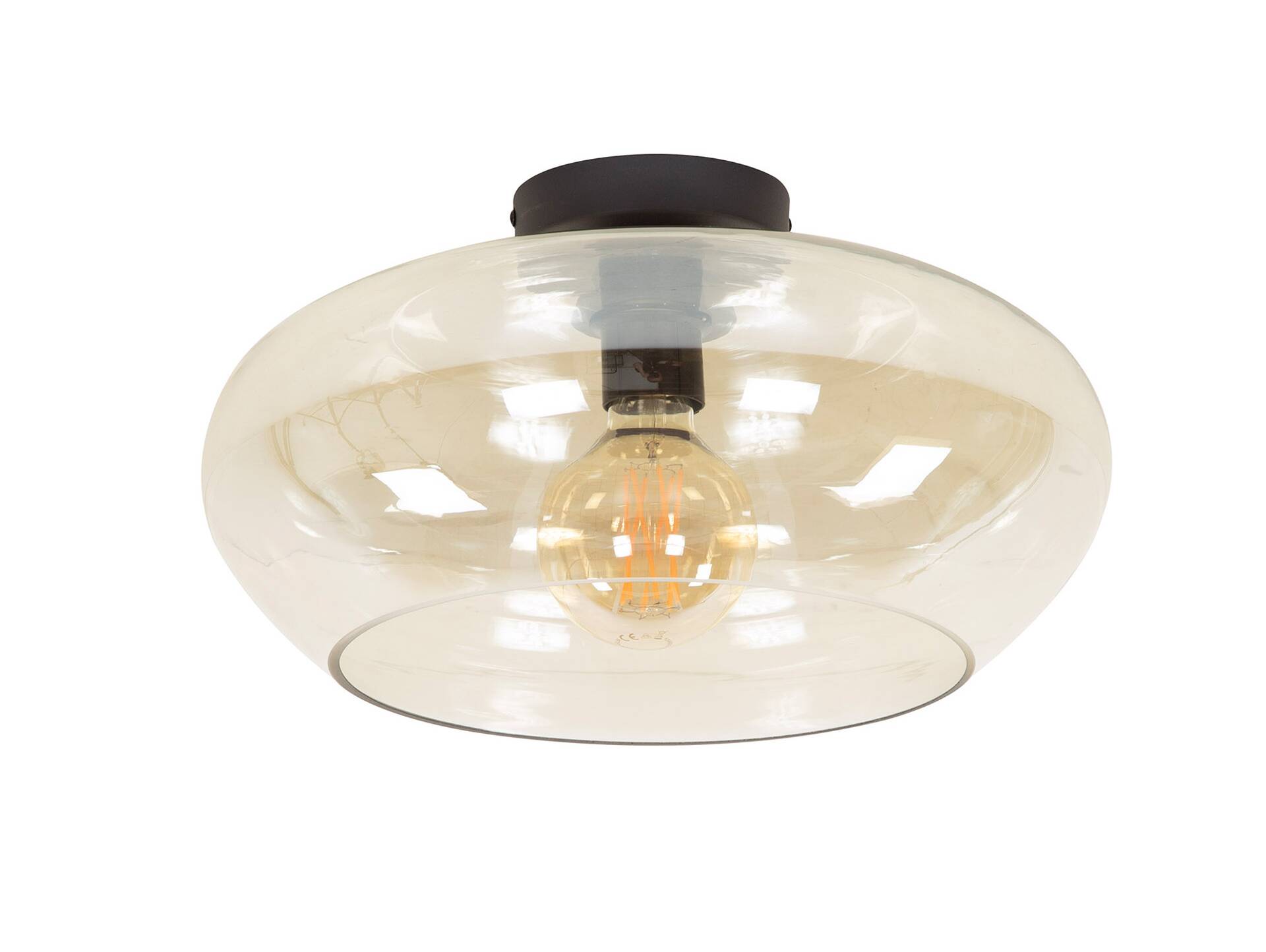 CYRIAN Deckenlampe, 1-flammig, Material Glas, bernsteinfarbig 